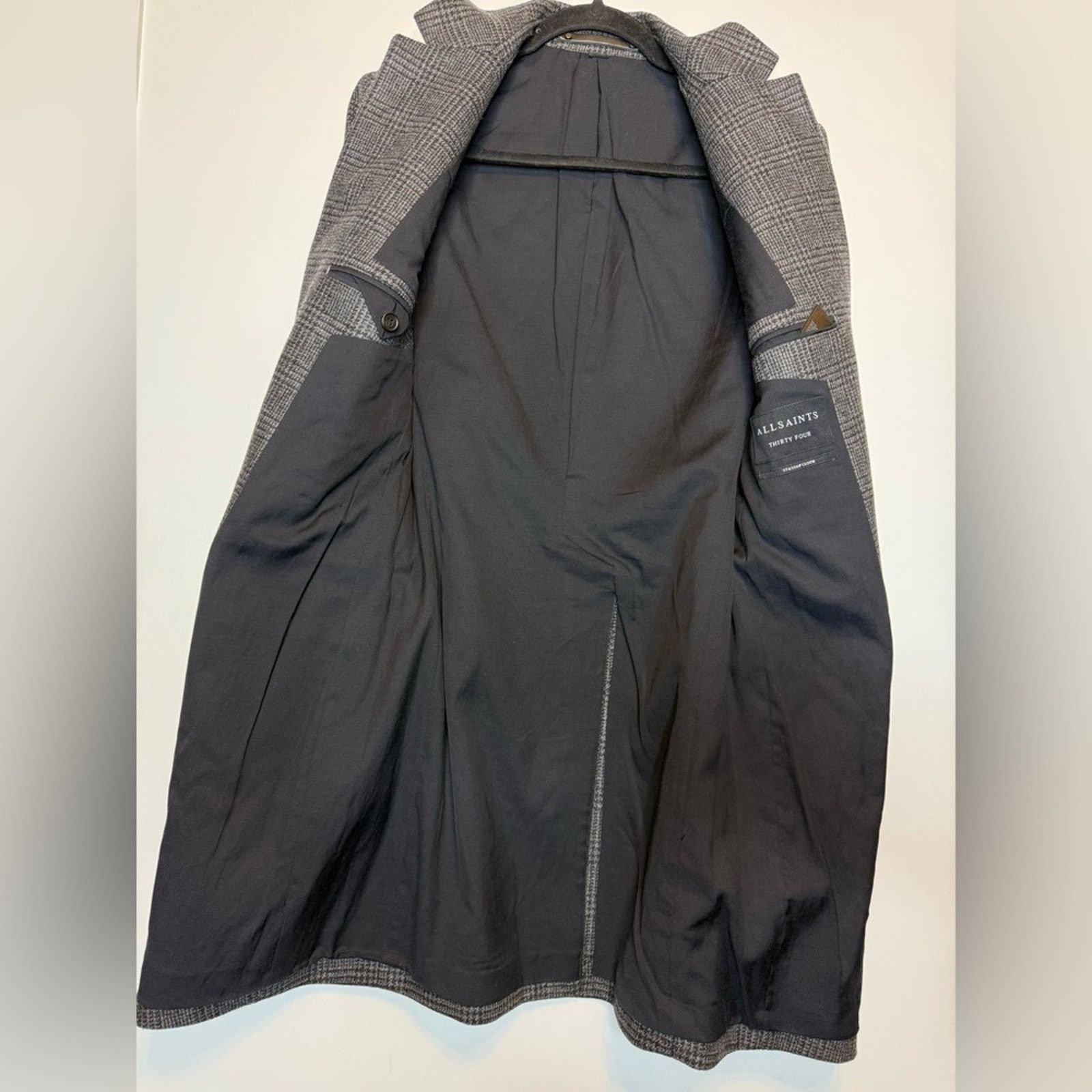Allsaints ALLSAINTS Dark l Plaid Spyro Coat Charcoal Gray- Thirty Four Size US XS / EU 42 / 0 - 7 Thumbnail