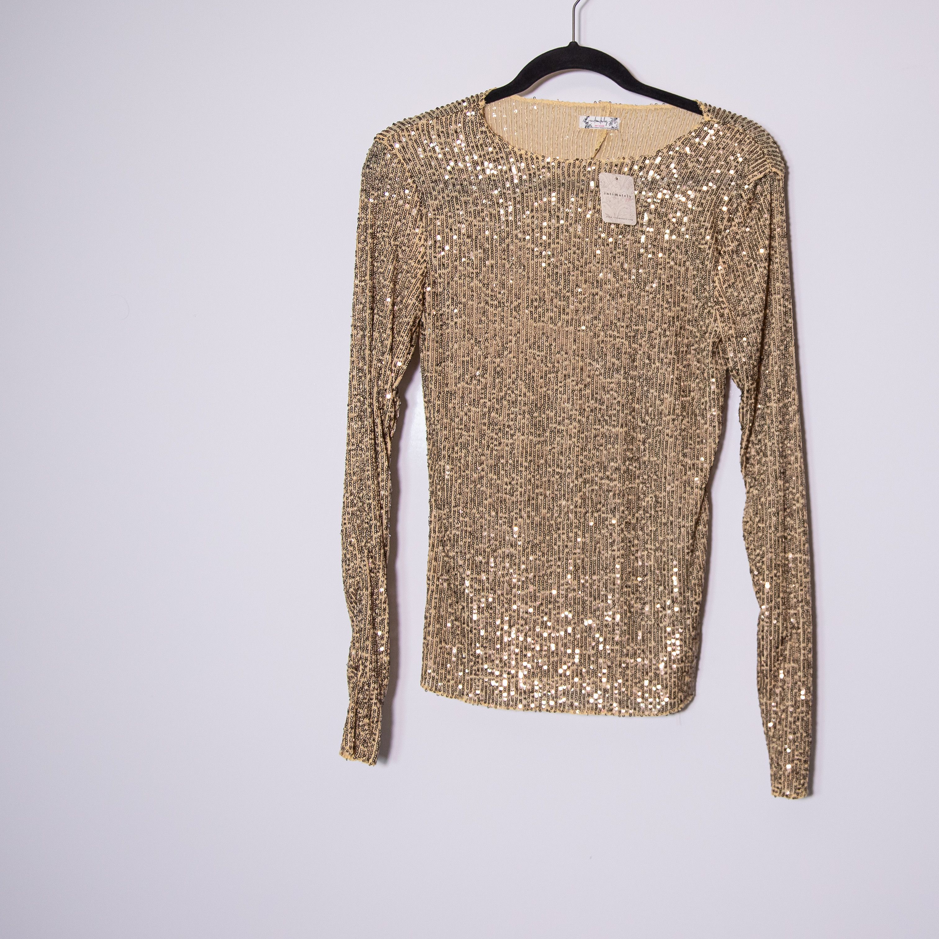 Free People NEW Free People Gold Rush Sequin Sparkle Size XS / US 0-2 / IT 36-38 - 1 Thumbnail