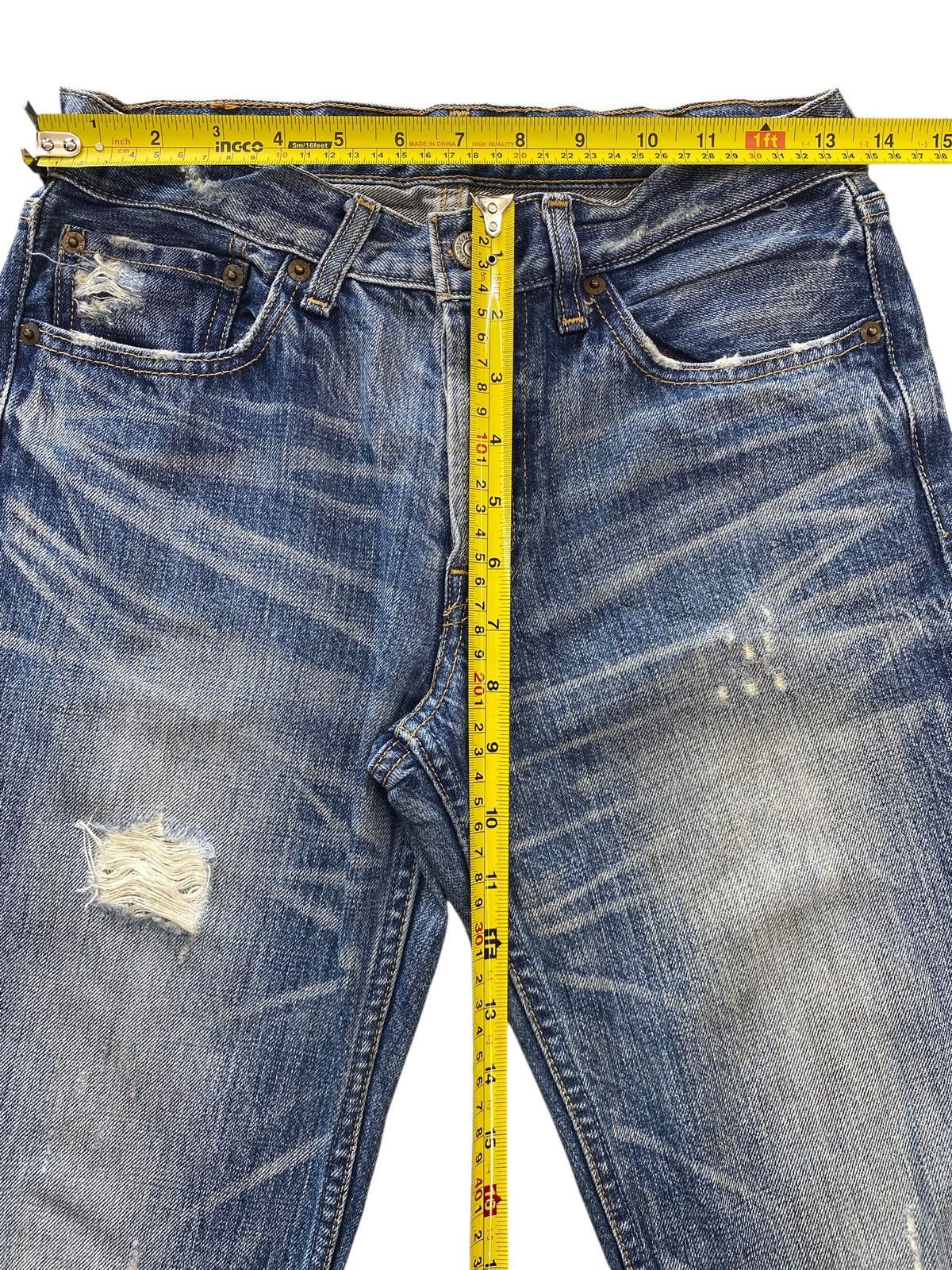 Levi's Levi’s 501 Faded Wash Whiskered Style Straight Leg Jeans Size US 27 - 6 Thumbnail