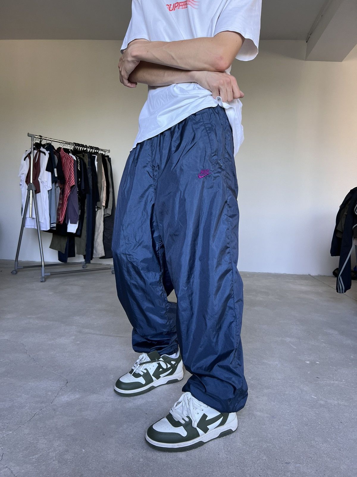 Nike × Vintage Vintage Nike track pants blue buggy Size US 34 / EU 50 - 3 Thumbnail