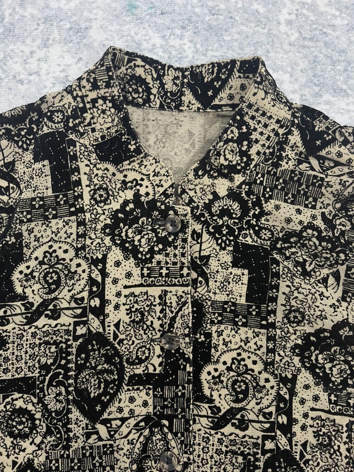 Vintage Vintage Japanese Mesh Flocked Paisley Jacket - Made in Japan Size US XL / EU 56 / 4 - 8 Thumbnail