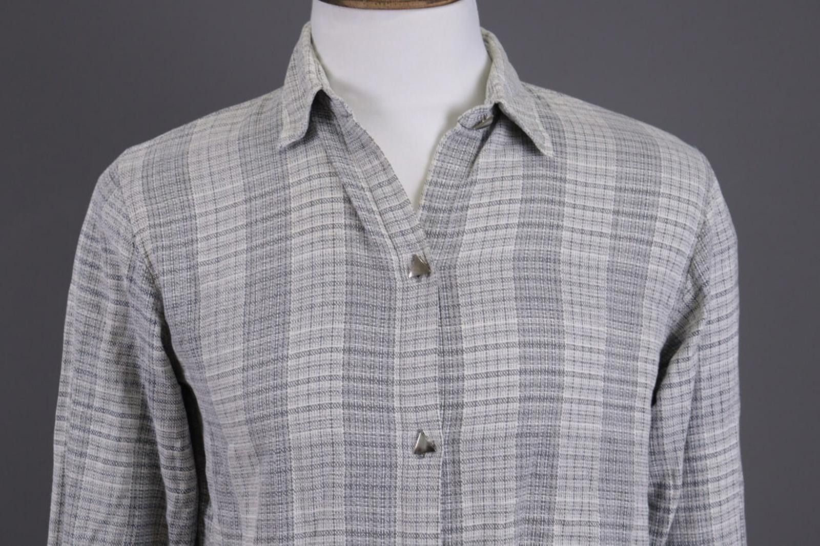 Designer Versace Sport Gray Check Textured Button Down Shirt Size 44 Size US M / EU 48-50 / 2 - 3 Thumbnail