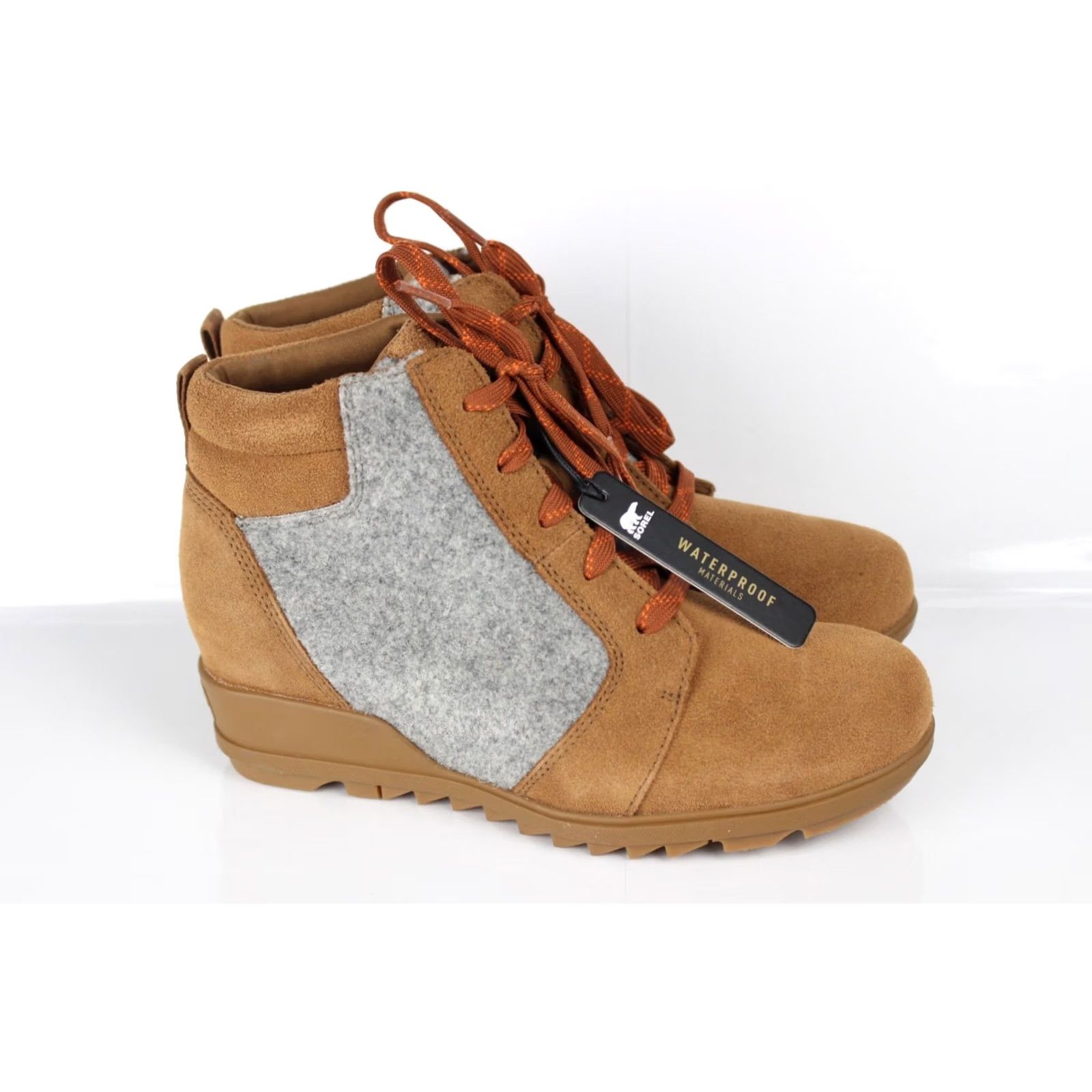 SOREL Sorel Women's Evie Ankle Lace Wedge Boots Waterproof 8.5 Velvet Tan Brown Multifunctional Outdoor Boots Womens Size US 9 / IT 39 - 2 Thumbnail