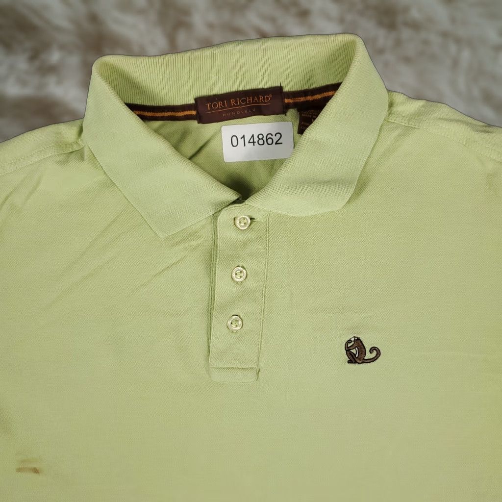 Tori Richard Tori Richard Polo Shirt Mens Medium Green Casual Short Sleeve Regular Fit Size US M / EU 48-50 / 2 - 1 Thumbnail