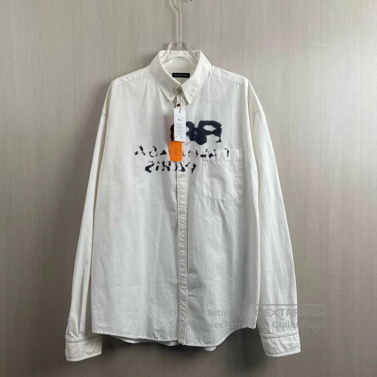 Balenciaga Balenciaga White Ink Letter Shirt. Size US S / EU 44-46 / 1 - 1 Thumbnail