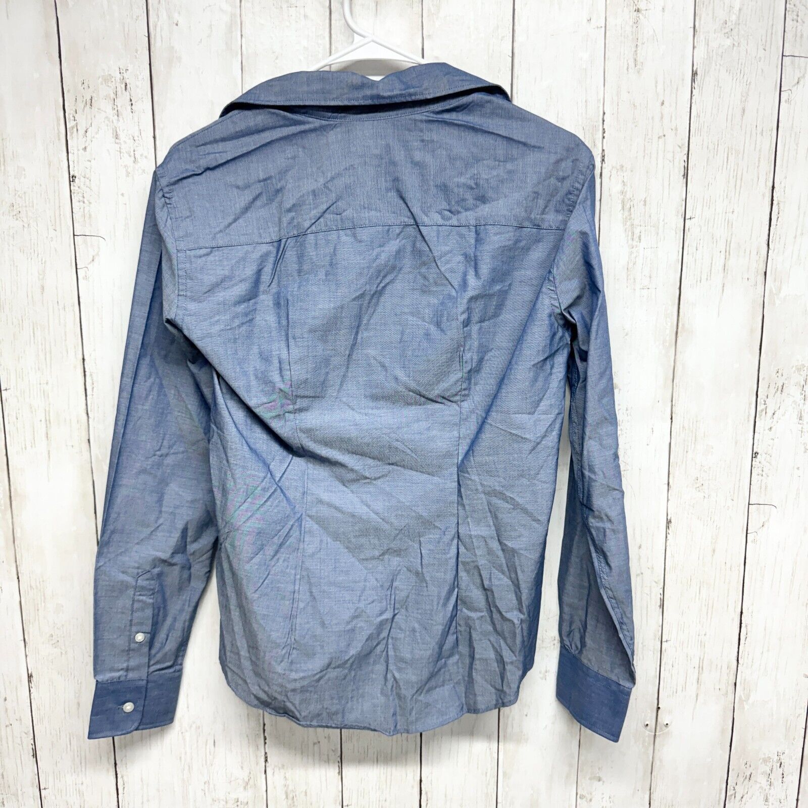 Van Heusen VAN HEUSEN Button Up Size S 4-6 Blue Long Sleeve Cotton Size S / US 4 / IT 40 - 5 Thumbnail