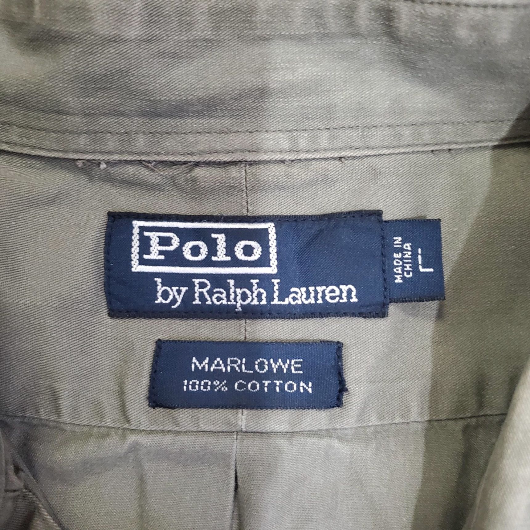Polo Ralph Lauren VINTAGE Polo Ralph Lauren Shirt Mens L Green Marlowe Cotton Long Sleeve Button Down Size US L / EU 52-54 / 3 - 7 Thumbnail