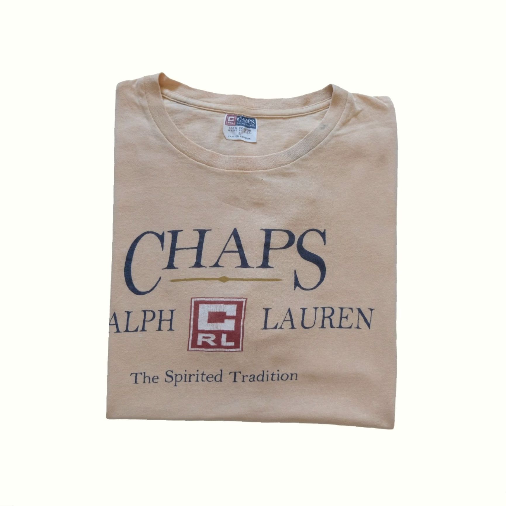 Ralph Lauren VINTAGE Ralph Lauren CHAPS POLO VTG USA MADE 100% COTTON YELLOW DISTRESSED T SHIRT SZ L Men Short Sleeve Collared Graphic Print 90s USA Shirt Size US L / EU 52-54 / 3 - 2 Thumbnail