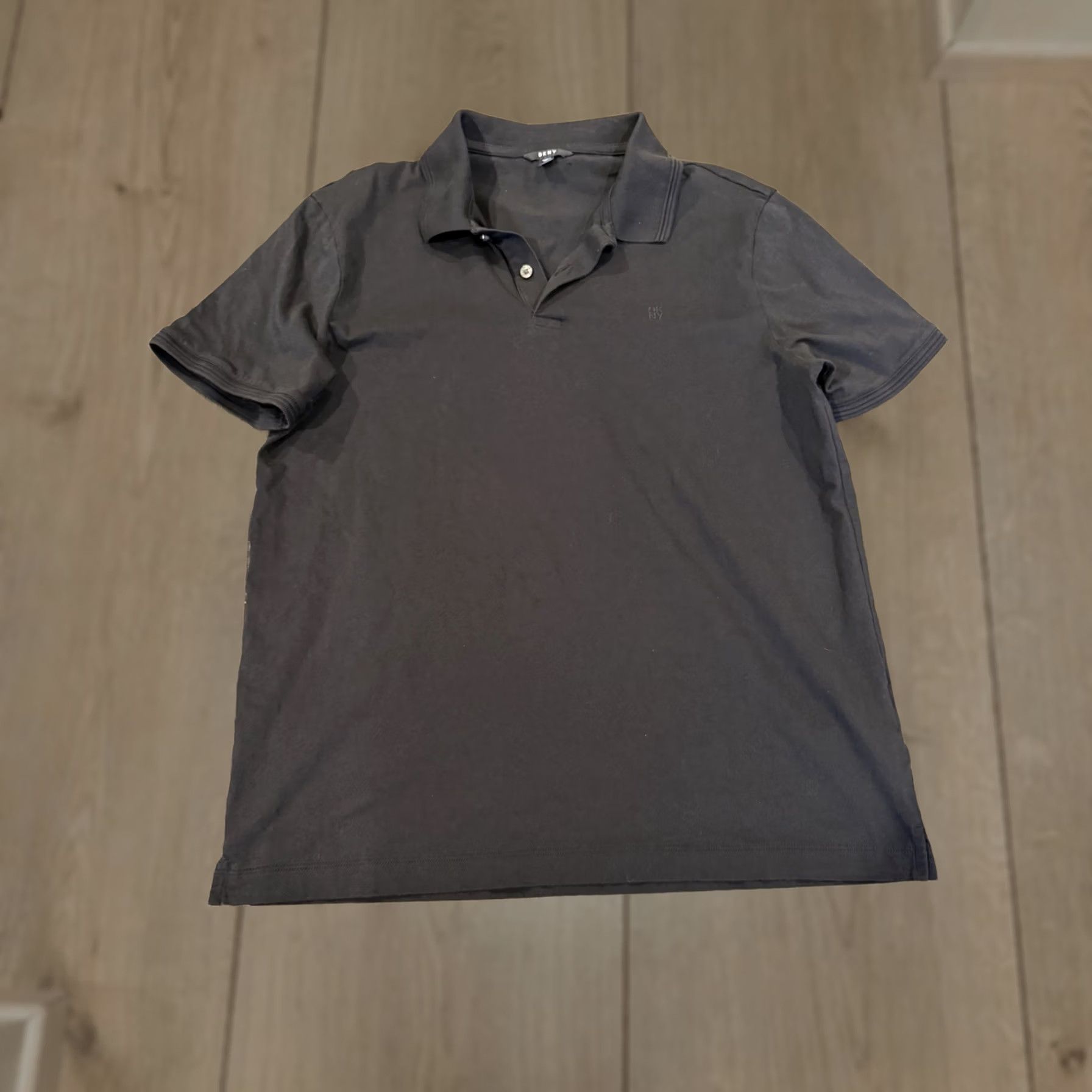 Dkny Polo Shirt Mens M Black Short Sleeve Regular Fit Cotton Blend, Men's