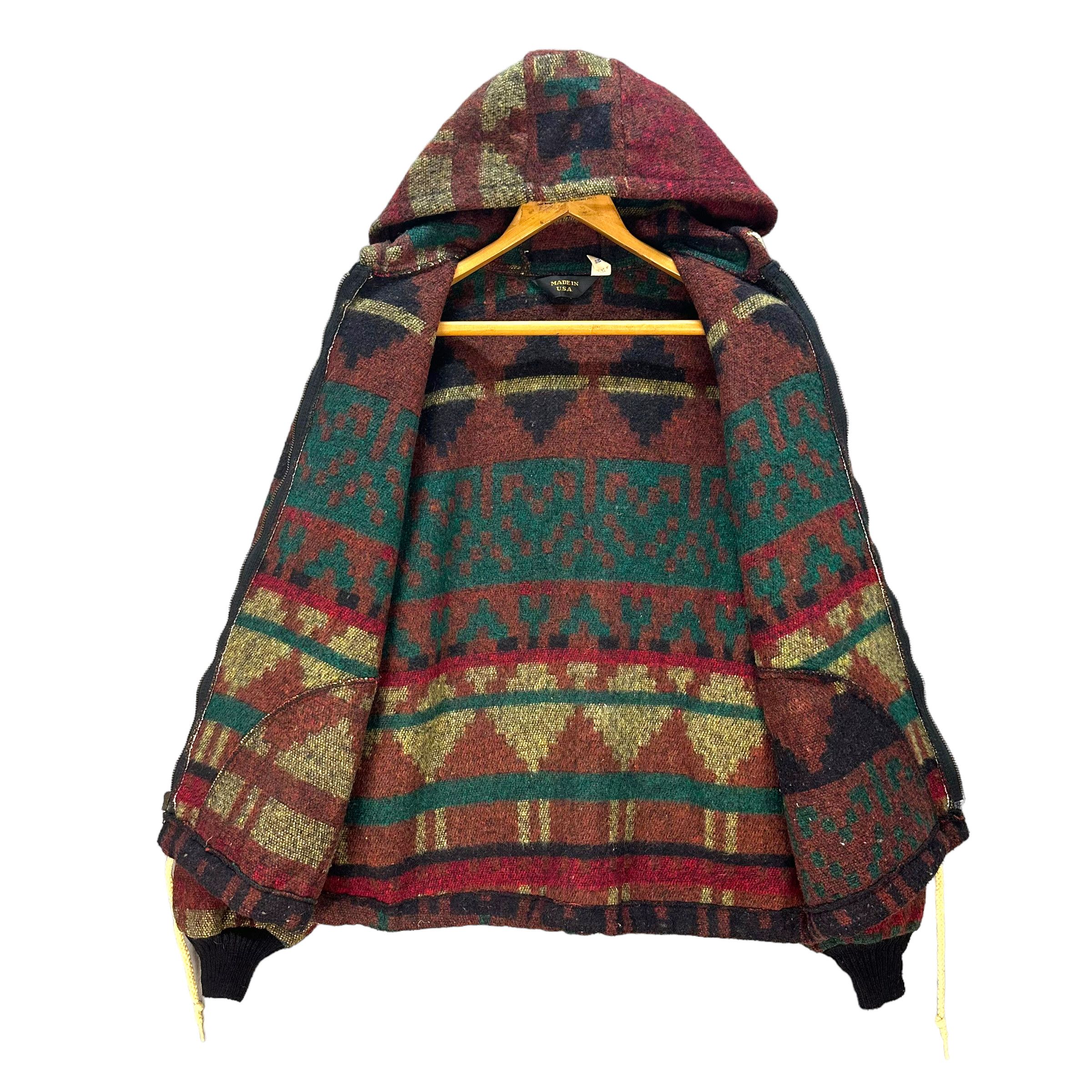 Vintage AMERICAN VINTAGE AZTEC NAVAJO NATIVE HOODED JACKET #8328-004 Size US M / EU 48-50 / 2 - 6 Thumbnail