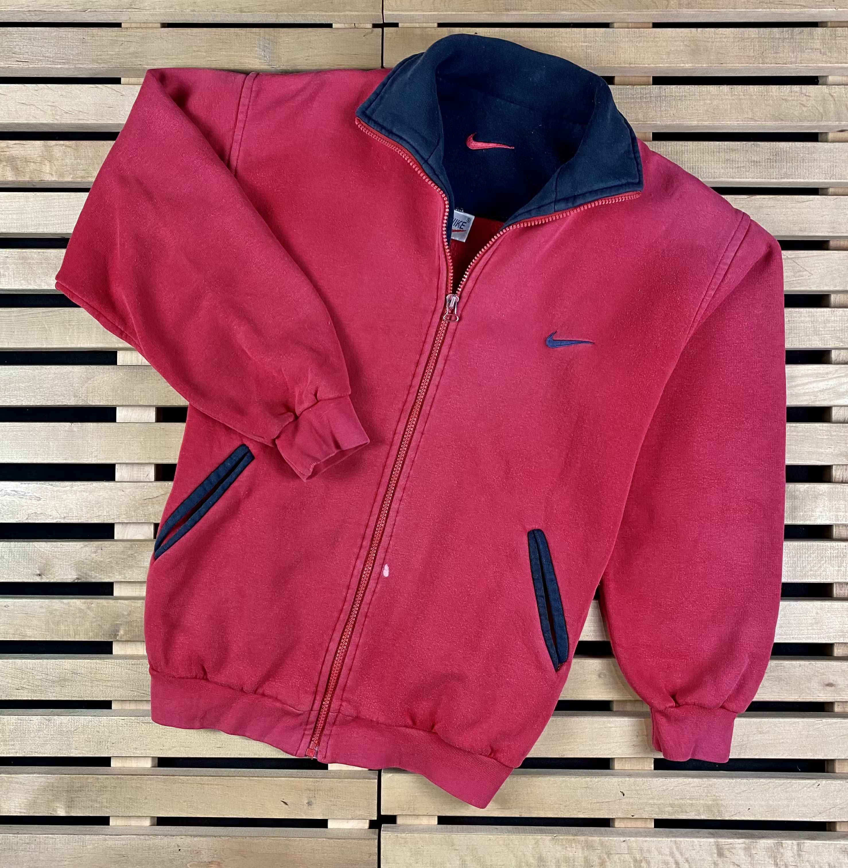Nike × Vintage Mens Sweatshirt Bomber Full Zip Nike Vintage Size L Size US L / EU 52-54 / 3 - 1 Thumbnail