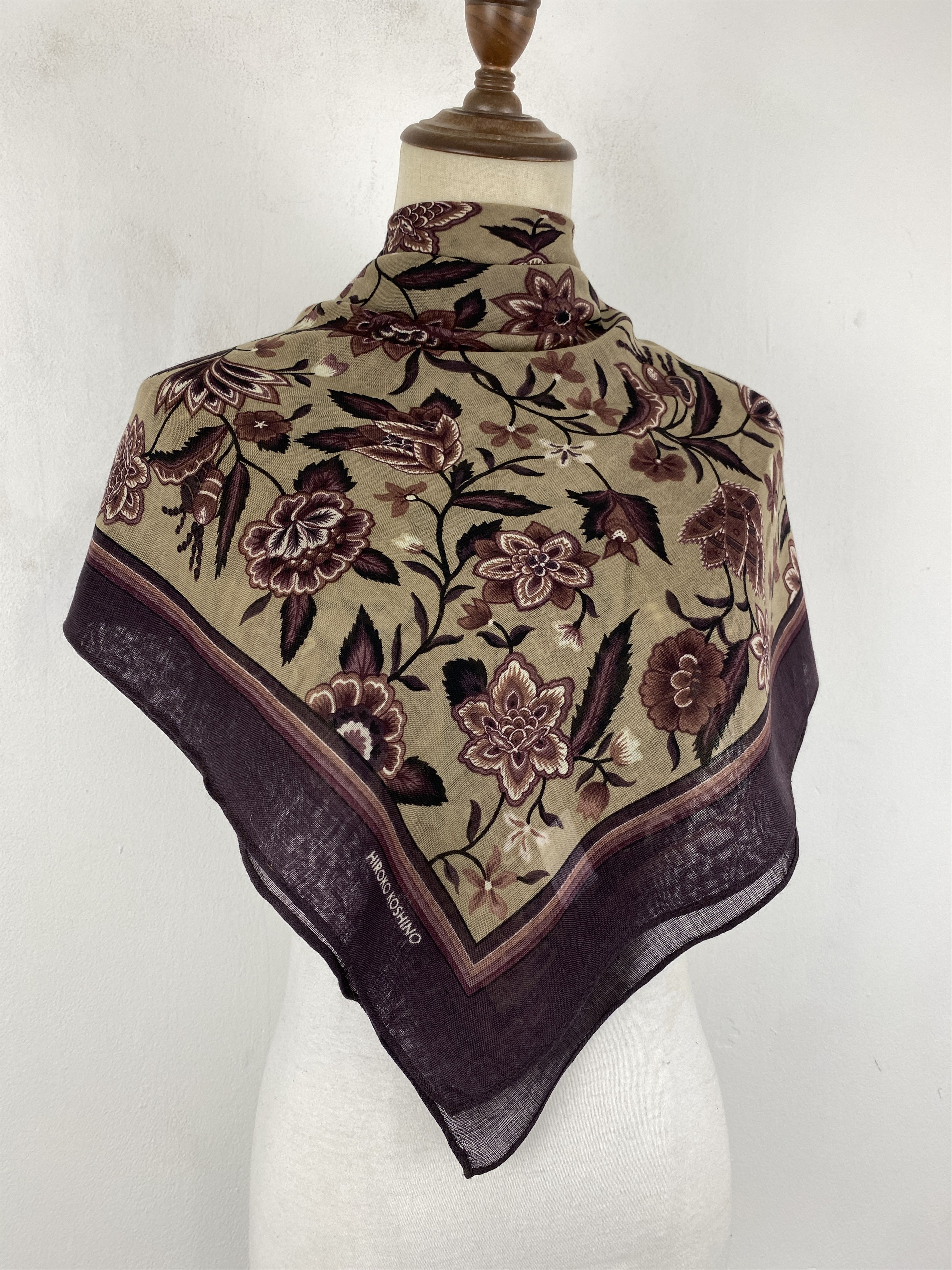 Hiroko Koshino Homme × Japanese Brand × Vintage Hiroko Koshino Wool Shawl Babushka head Scarf SN0046 Size ONE SIZE - 2 Thumbnail