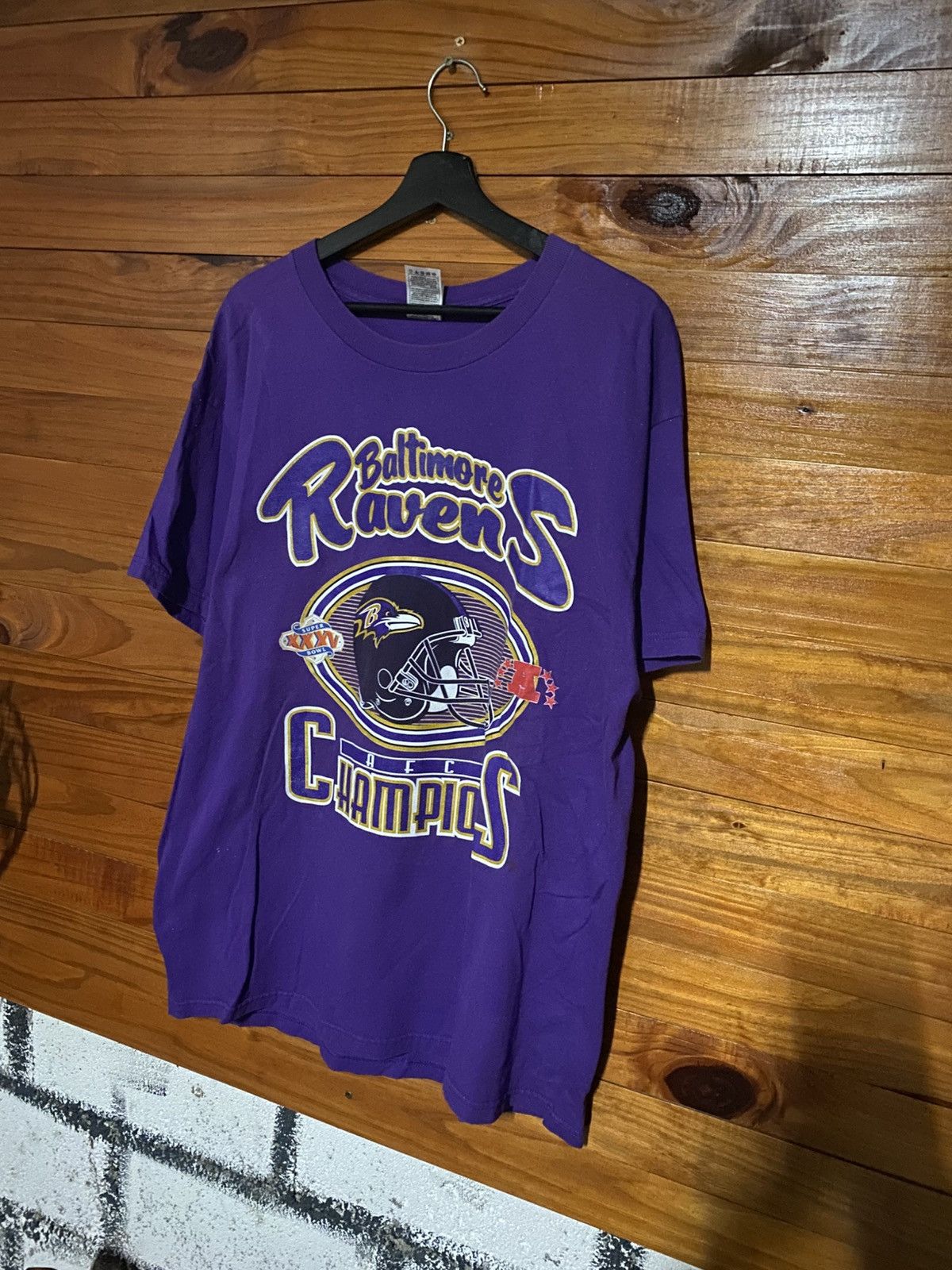 NFL Vintage Baltimore Ravens AFC Champions T-Shirt FOTL Size US XL / EU 56 / 4 - 4 Thumbnail