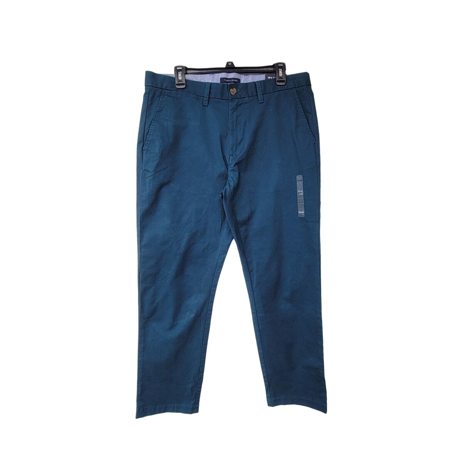 Tommy Hilfiger ⭐Tommy Hilfiger Stretch Chino Pants Size 34*30 Men Navy Blu Size US 34 / EU 50 - 1 Thumbnail