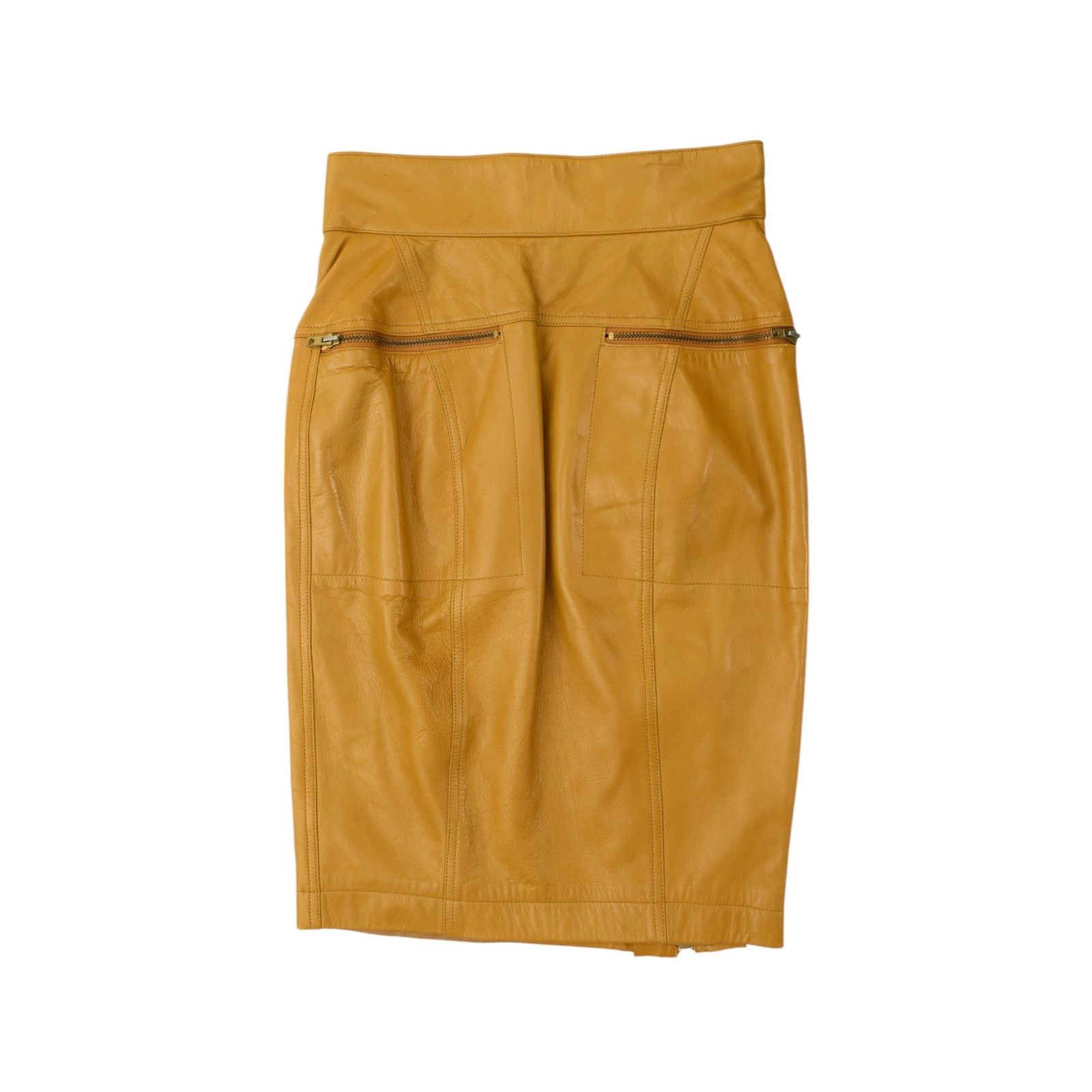 Alaia S/S 1986 Leather Asymmetrical Zip Skirt Size 26" / US 2 / IT 38 - 2 Thumbnail
