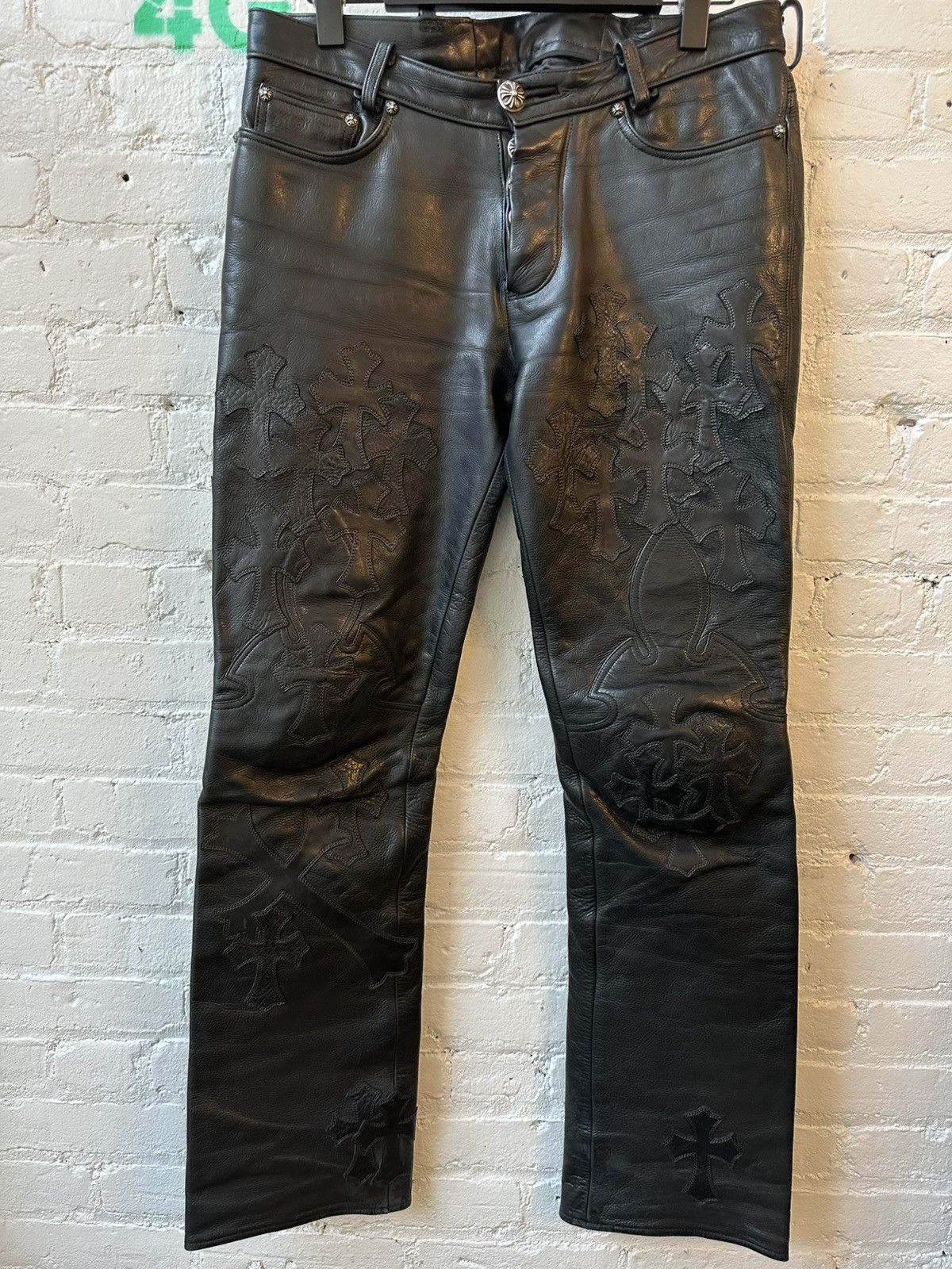 Chrome Hearts Chrome Hearts 2000s FUCK leather Cross Patch jeans 31 32 33 Size US 32 / EU 48 - 3 Thumbnail