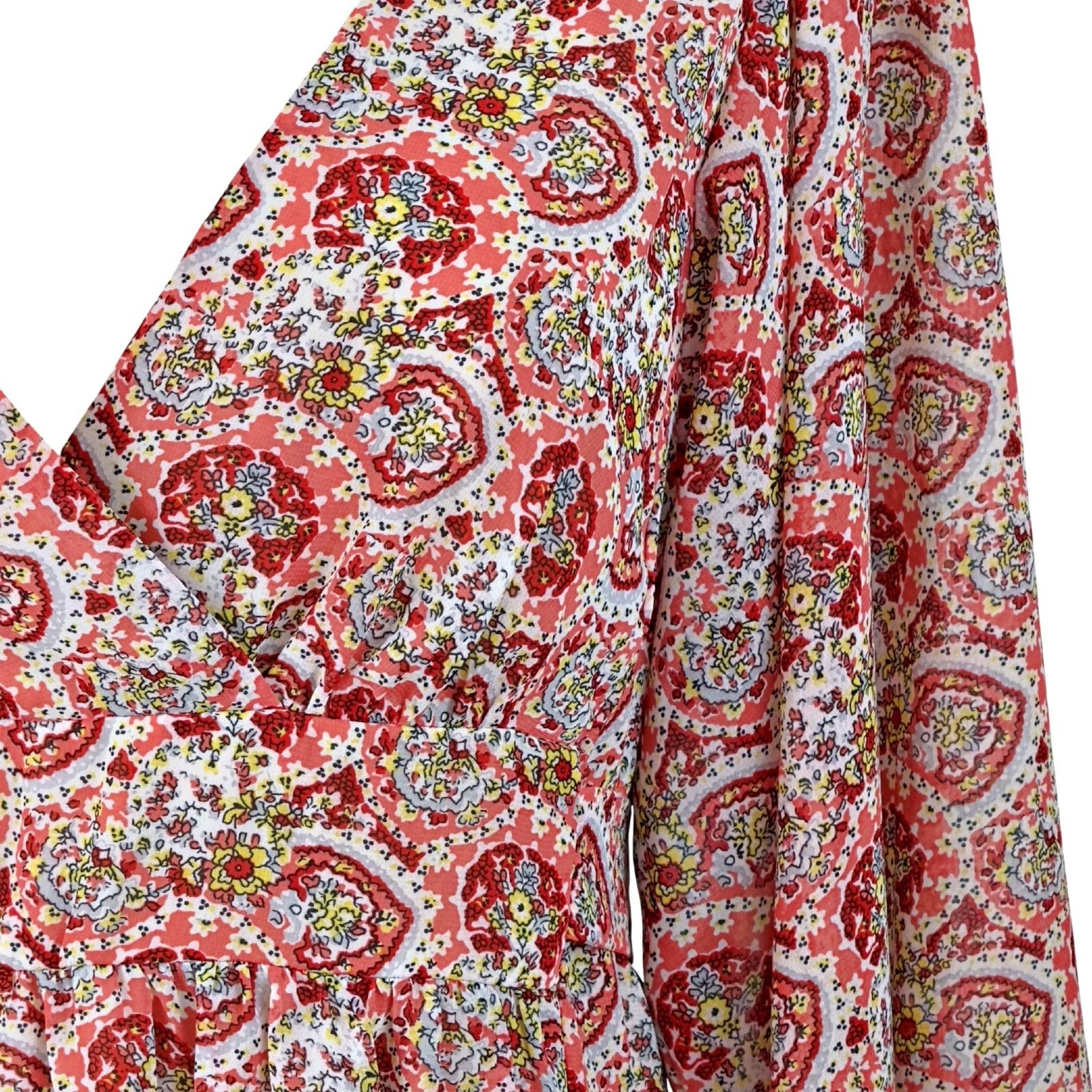 Betsey Johnson Betsey Johnson Floral V Neck Ruffle Empire Dress Bell Sleeve Size L / US 10 / IT 46 - 3 Thumbnail