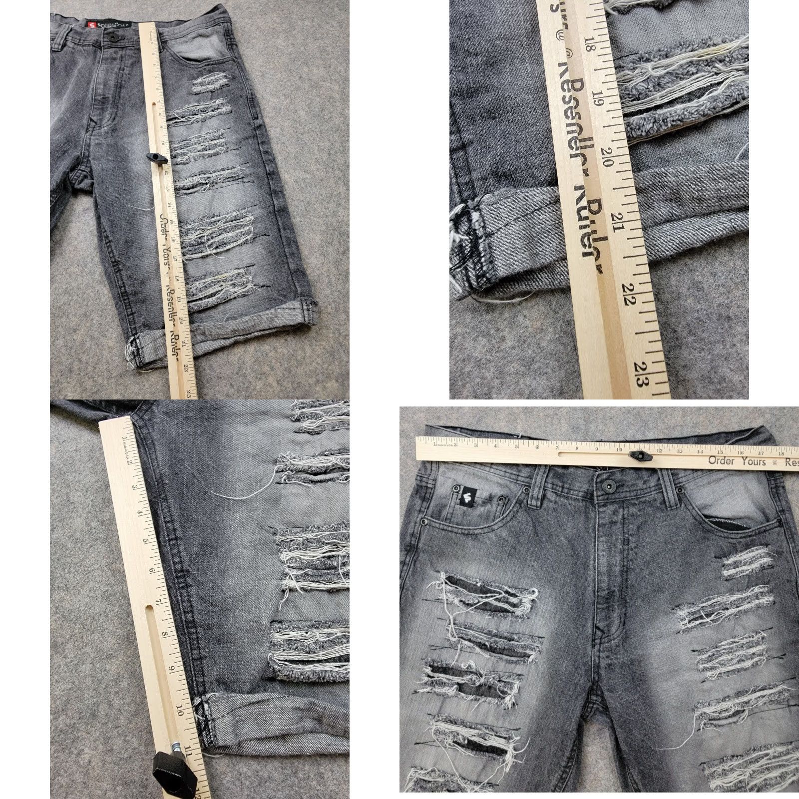 Southpole Southpole Jeans Shorts Mens 36 Black Gray Distressed Denim Collection Bermuda 90s Hip Hop Mens Size US 36 / EU 52 - 10 Thumbnail