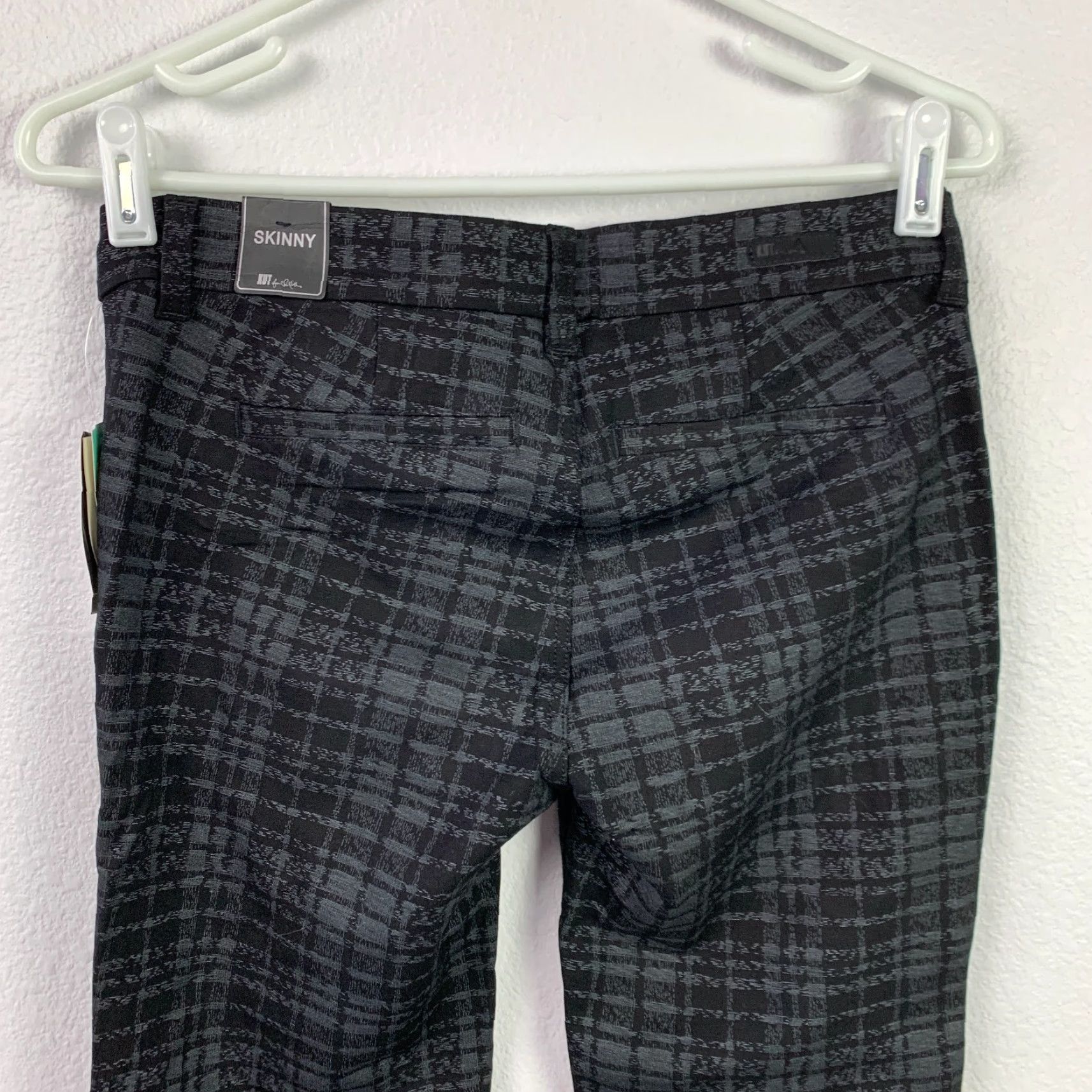 Vintage KUT from the Kloth Elyse Plaid Print Slim Straight Ponte Pants 2 Black Mens? Size 26" / US 2 / IT 38 - 6 Thumbnail