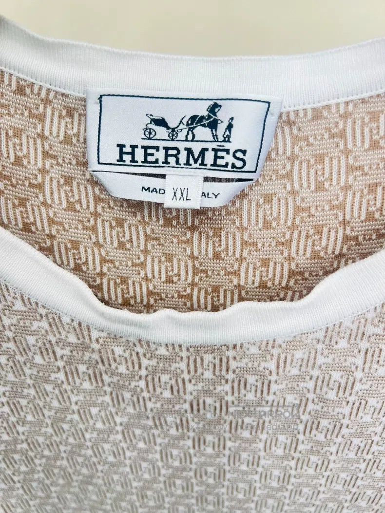 Hermes Hermes Knitted full print H short-sleeved T-shirt Size US XXL / EU 58 / 5 - 3 Thumbnail