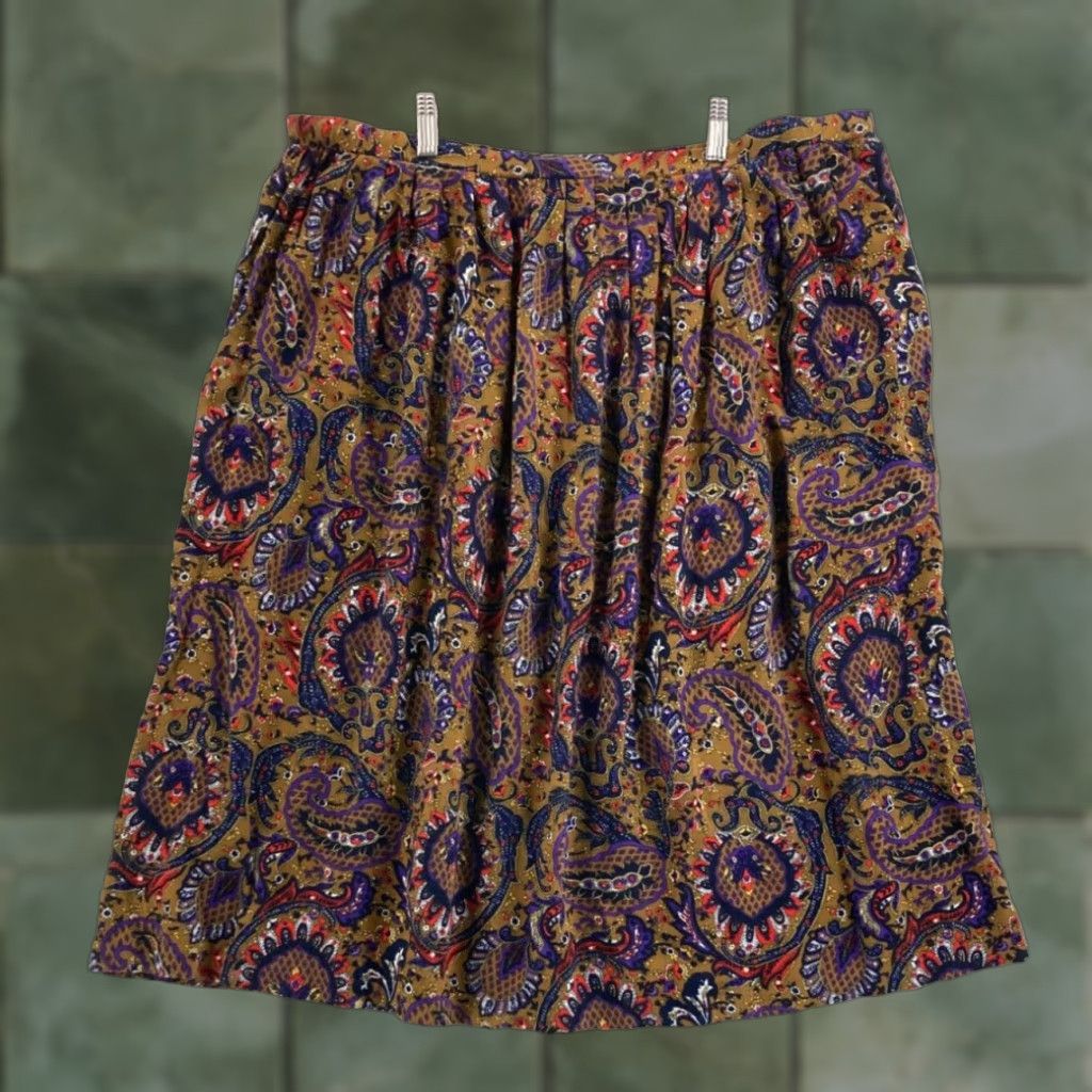 Melissa Melissa Harper Womens 14 Paisley Vintage Rayon Skirt Size 36" / US 14 / IT 50 - 1 Thumbnail