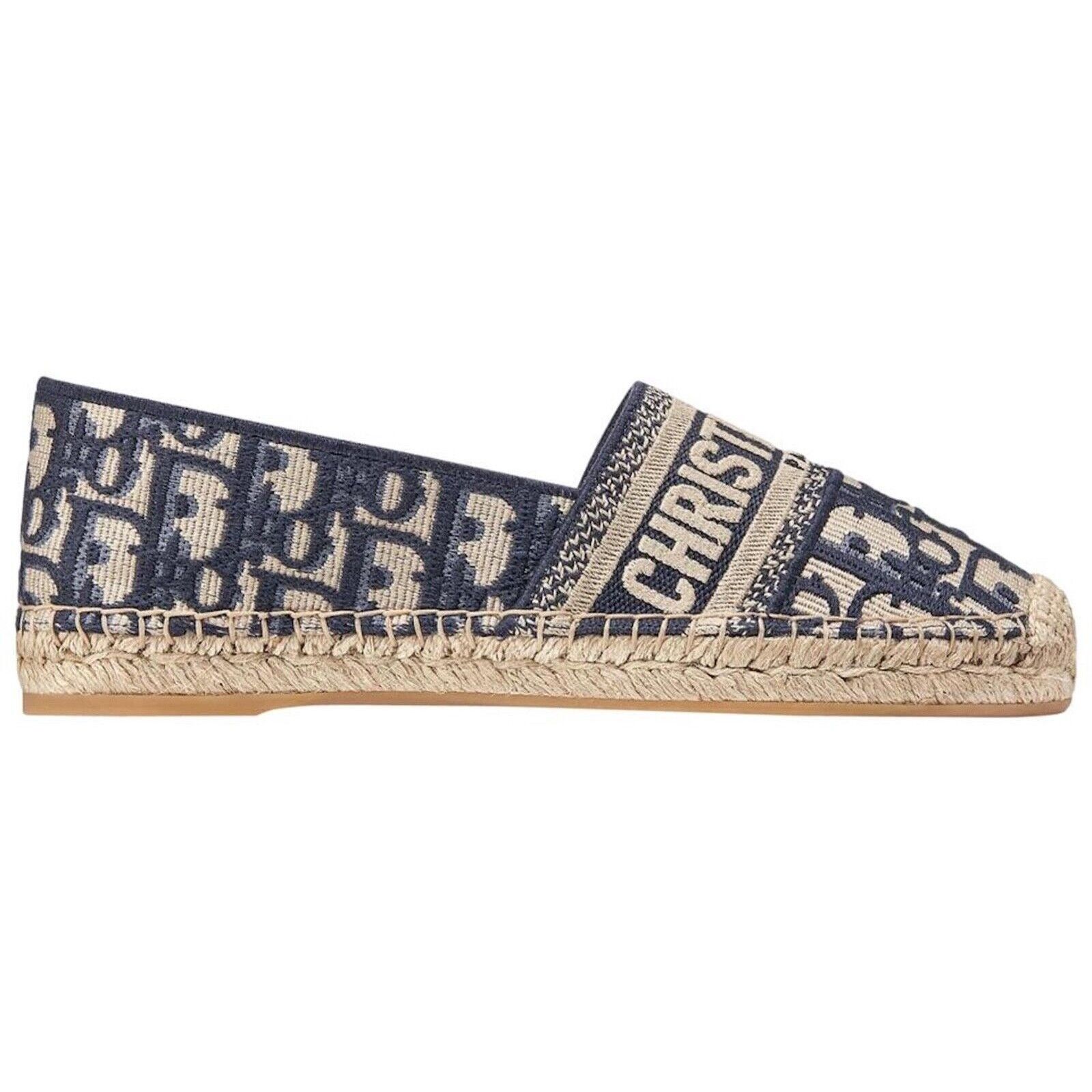Dior Granville Oblique CD Logo Embroidered Espadrille Flat 36 Size US 6 / IT 36 - 2 Thumbnail