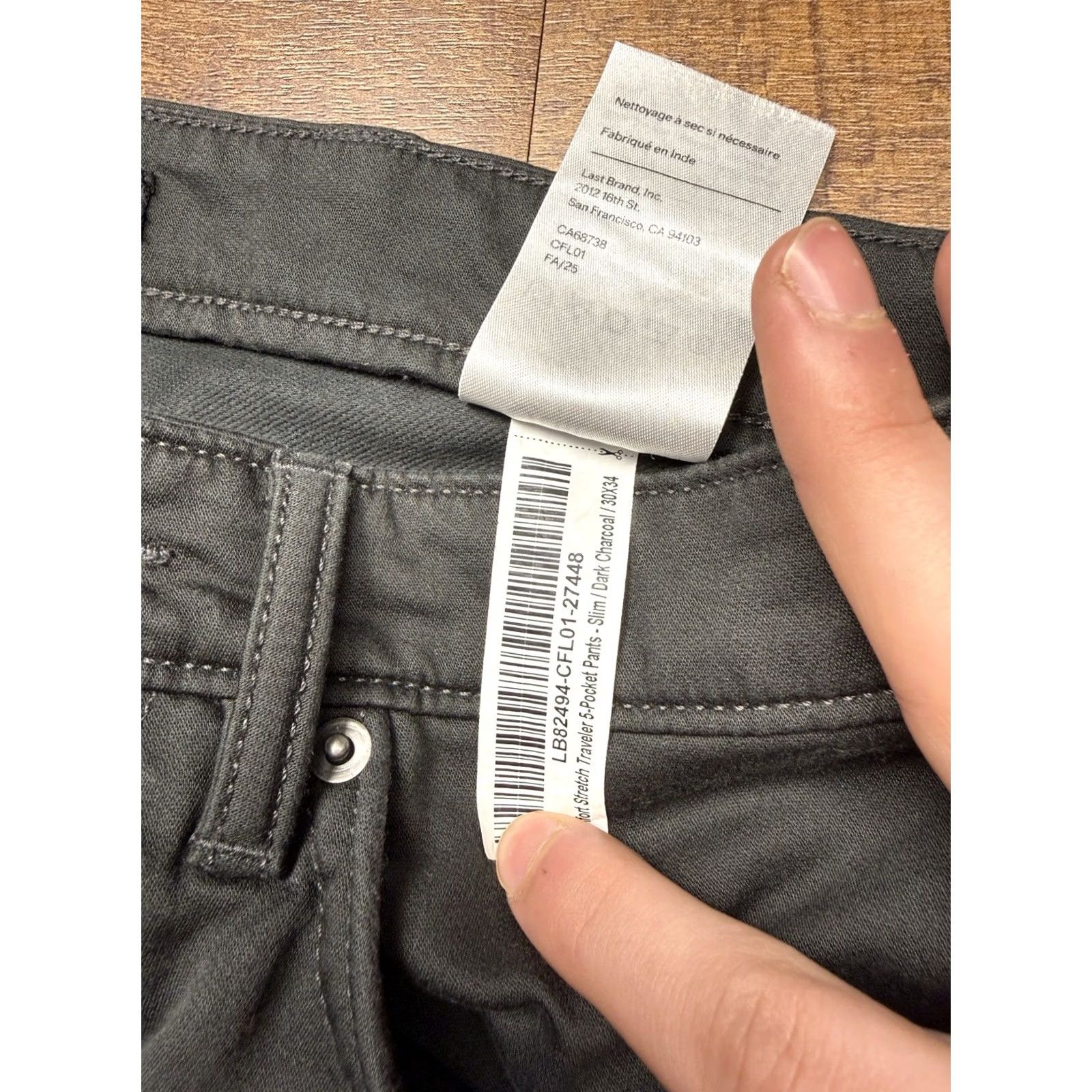 Quince Quince Men Comfort Stretch Traveler 5 Pocket Pants Slim Charcoal 30X34 Size US 30 / EU 46 - 7 Thumbnail