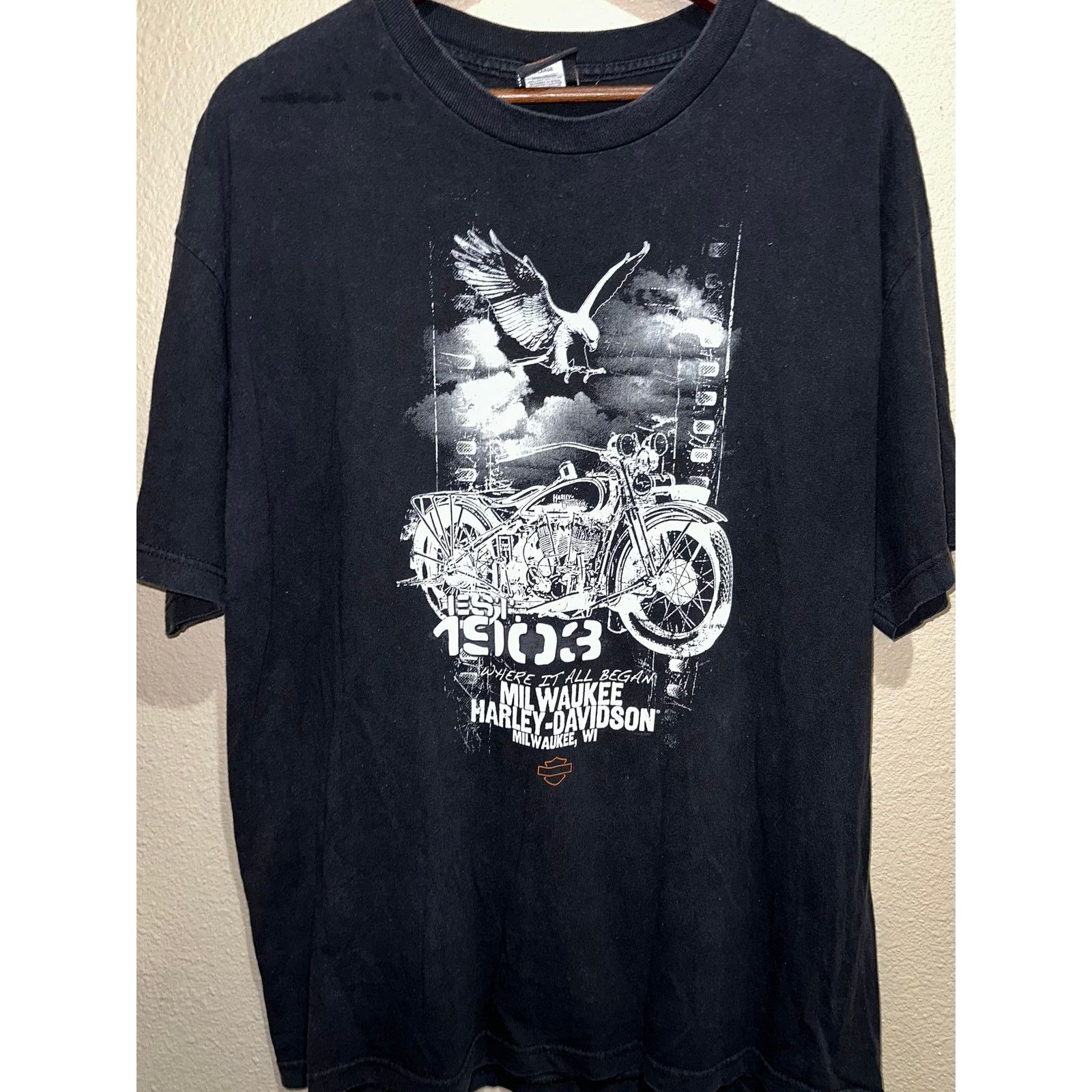 Harley Davidson 🔥 Vintage Harley-Davidson Milwaukee Tee 🦅🏍 XL — Size US XL / EU 56 / 4 - 1 Thumbnail