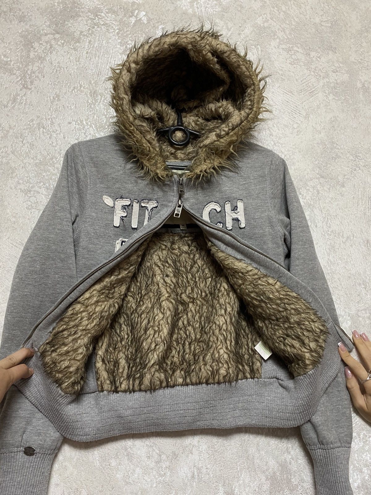 Abercrombie & Fitch Abercrombie & Fitch fur Zip hoodie y2k | Grailed