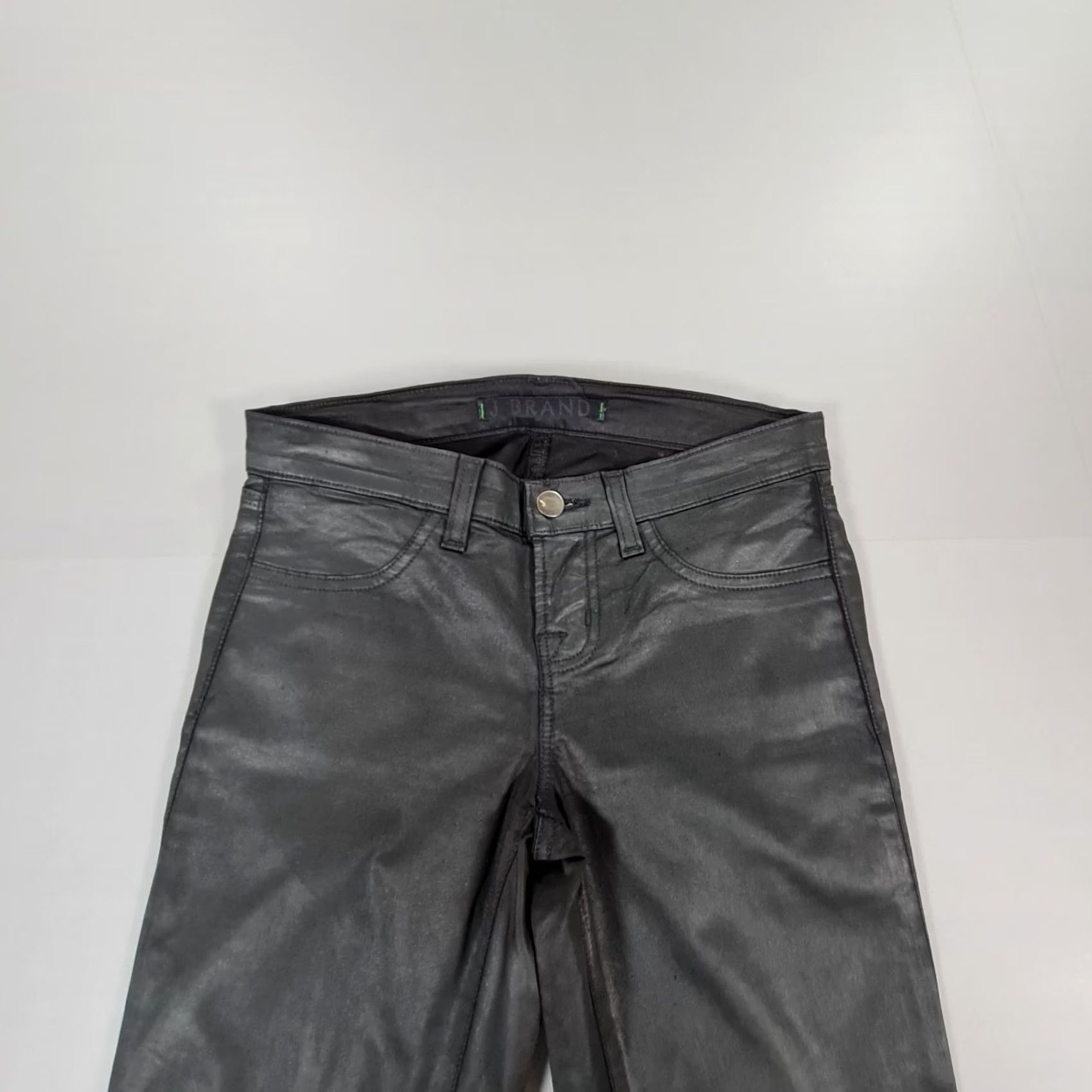 J Brand J Brand Jeans Leggings Black W25 L29 Coated Jeggings Stretch Low Rise 5-Pocket Womens Regular Jeans Size 42" / US 20 - 2 Thumbnail