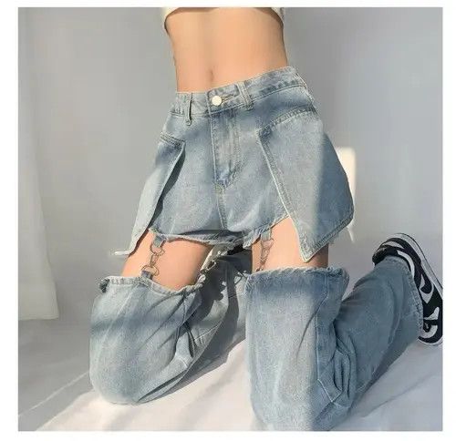 Jean Street Straight Jeans Size 28" / US 6 / IT 42 - 3 Thumbnail