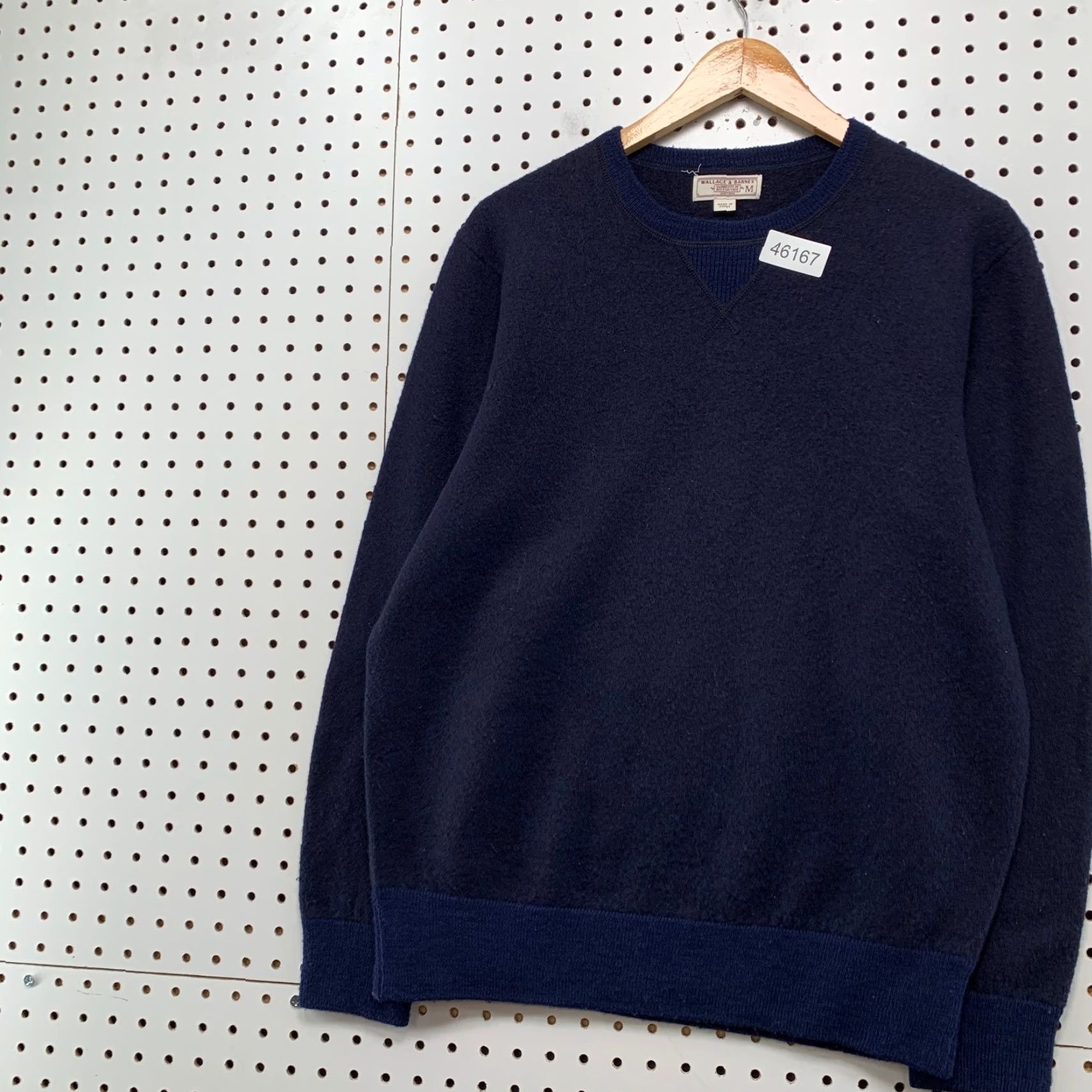 Wallace & Barnes Wallace & Barnes Wool Sweater Mens M Navy Blue Crewneck Retro V Notch Shirt Mens Regular Knit Pullover Winter Fall Clothing Size US M / EU 48-50 / 2 - 5 Thumbnail