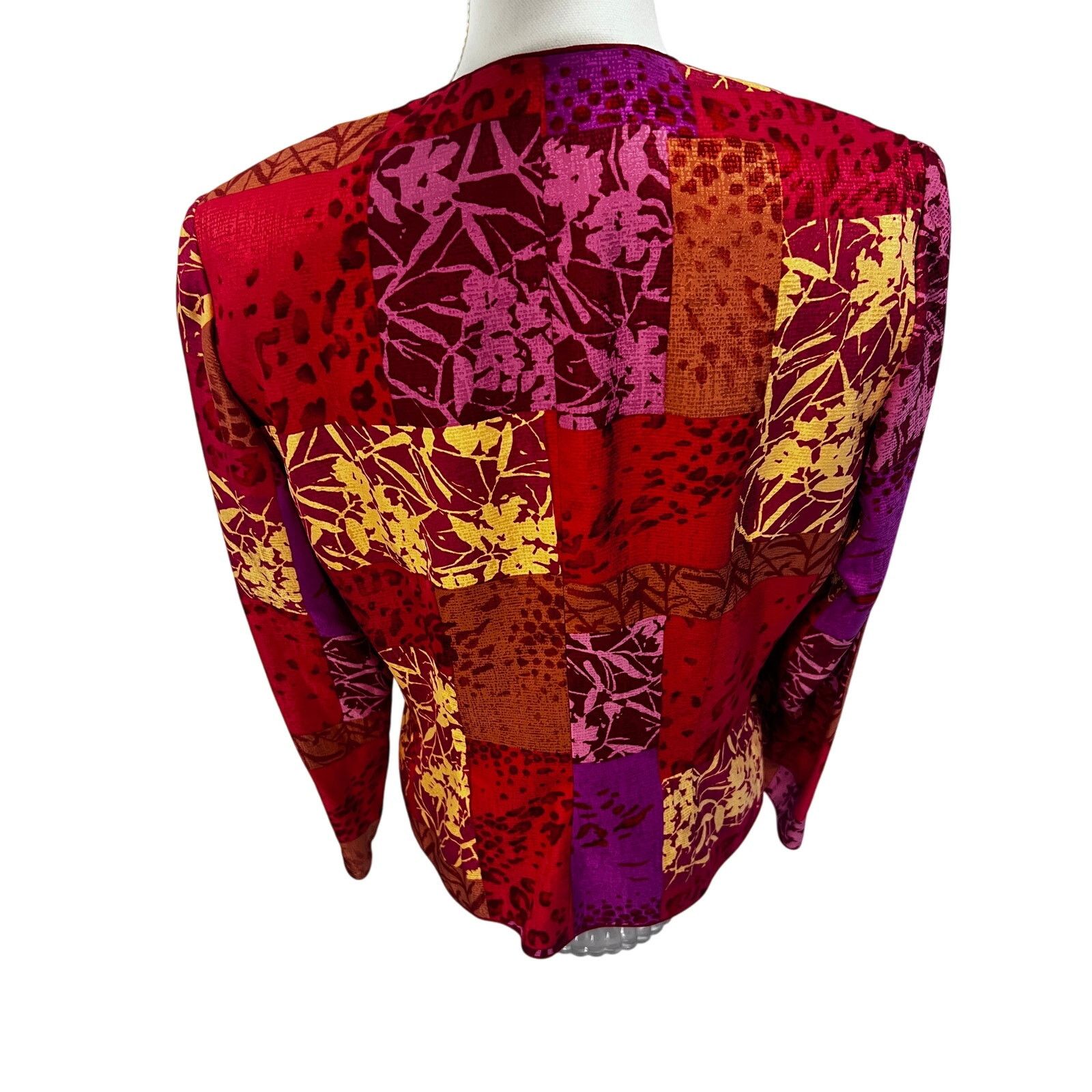 Adrianna Papell Adrianna Pappel Red Floral Silk Kimono Asian Jacket 12 Size XL / US 12-14 / IT 48-50 - 3 Thumbnail