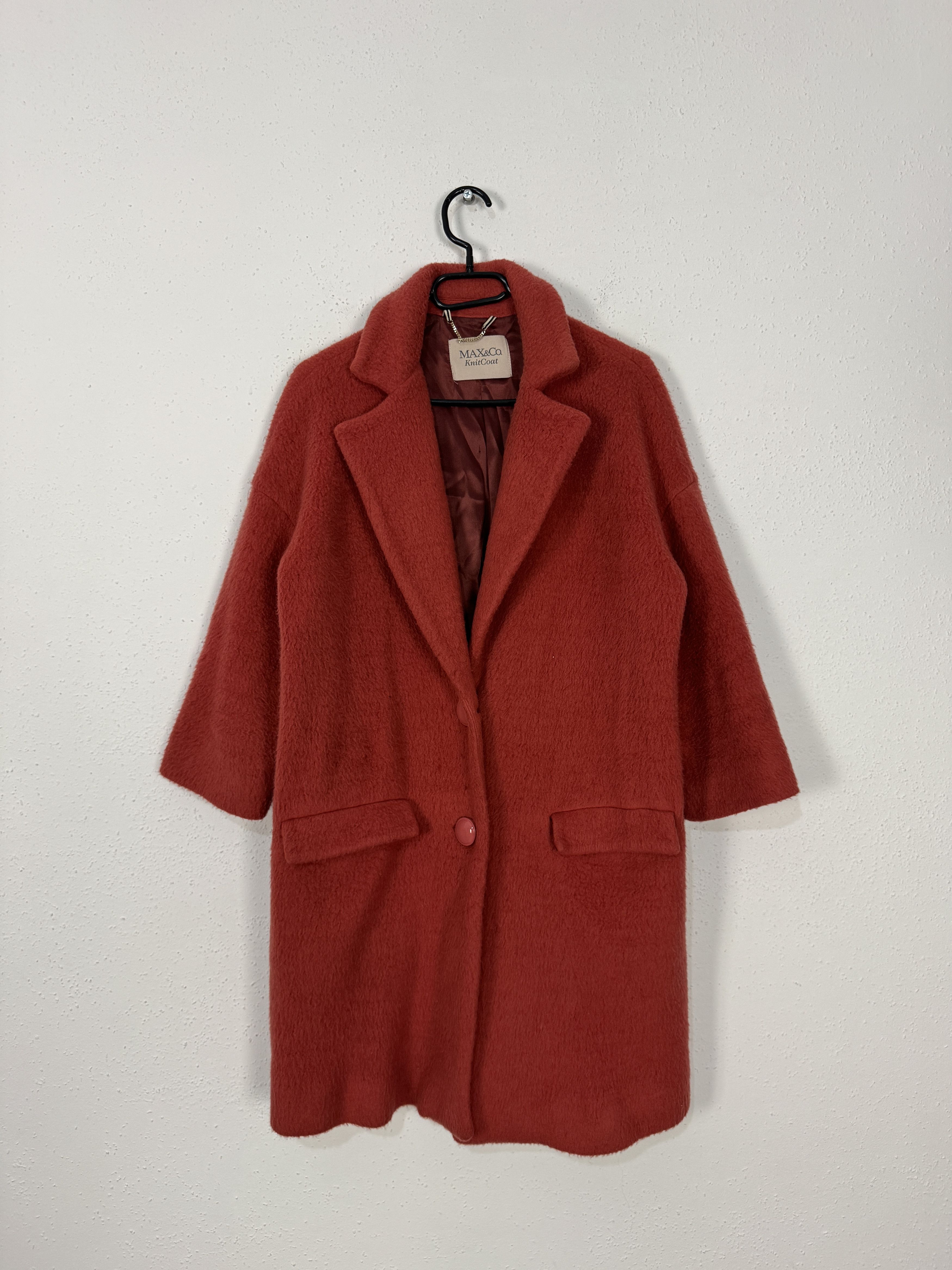 Max Mara Max Mara Max&Co red fur wool coat jacket XS Size XS / US 0-2 / IT 36-38 - 1 Thumbnail