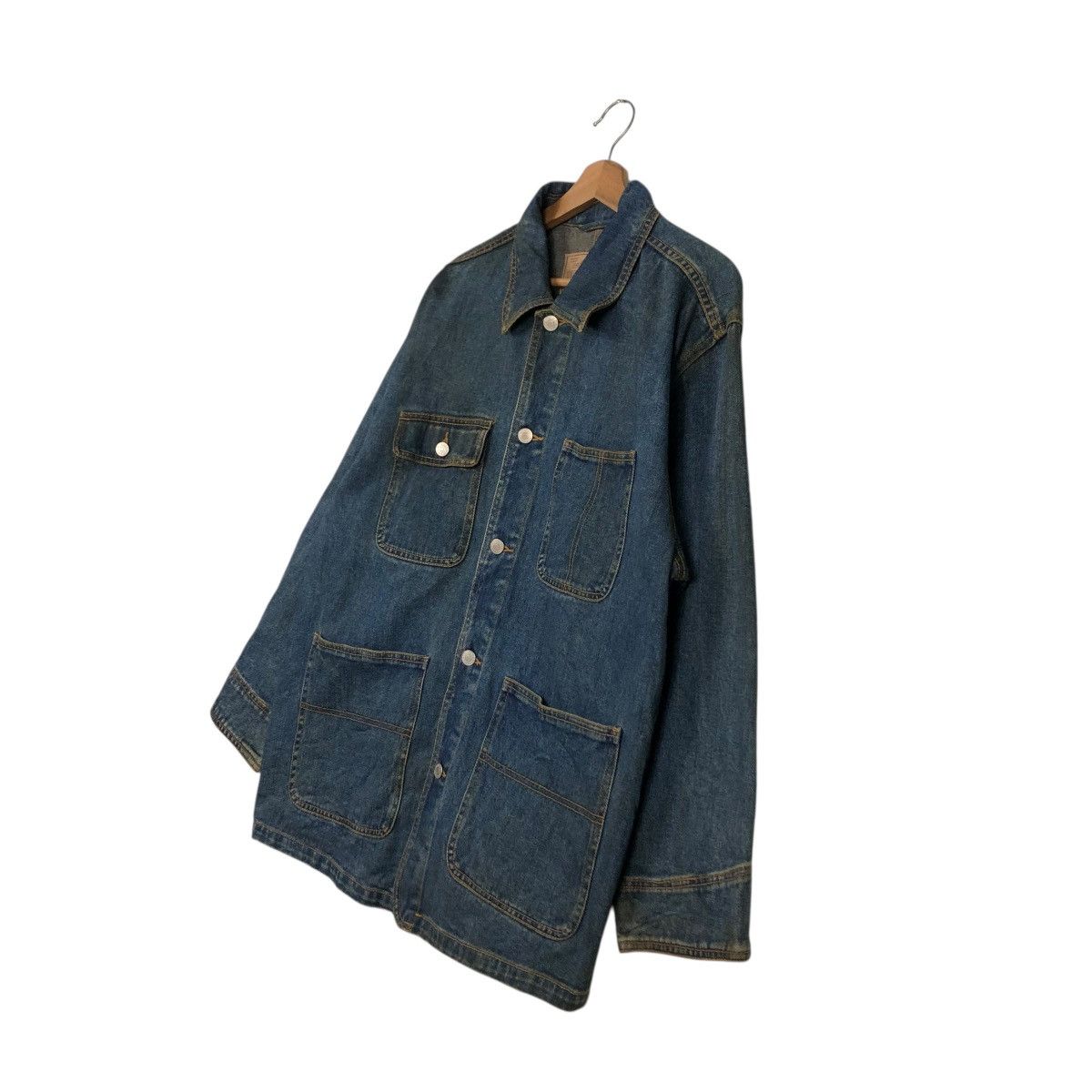 Japanese Brand 🔥VINTAGE DENIM CHORE JACKET UNIQLO JAPAN ISSEY MIYAKE Size US M / EU 48-50 / 2 - 4 Thumbnail