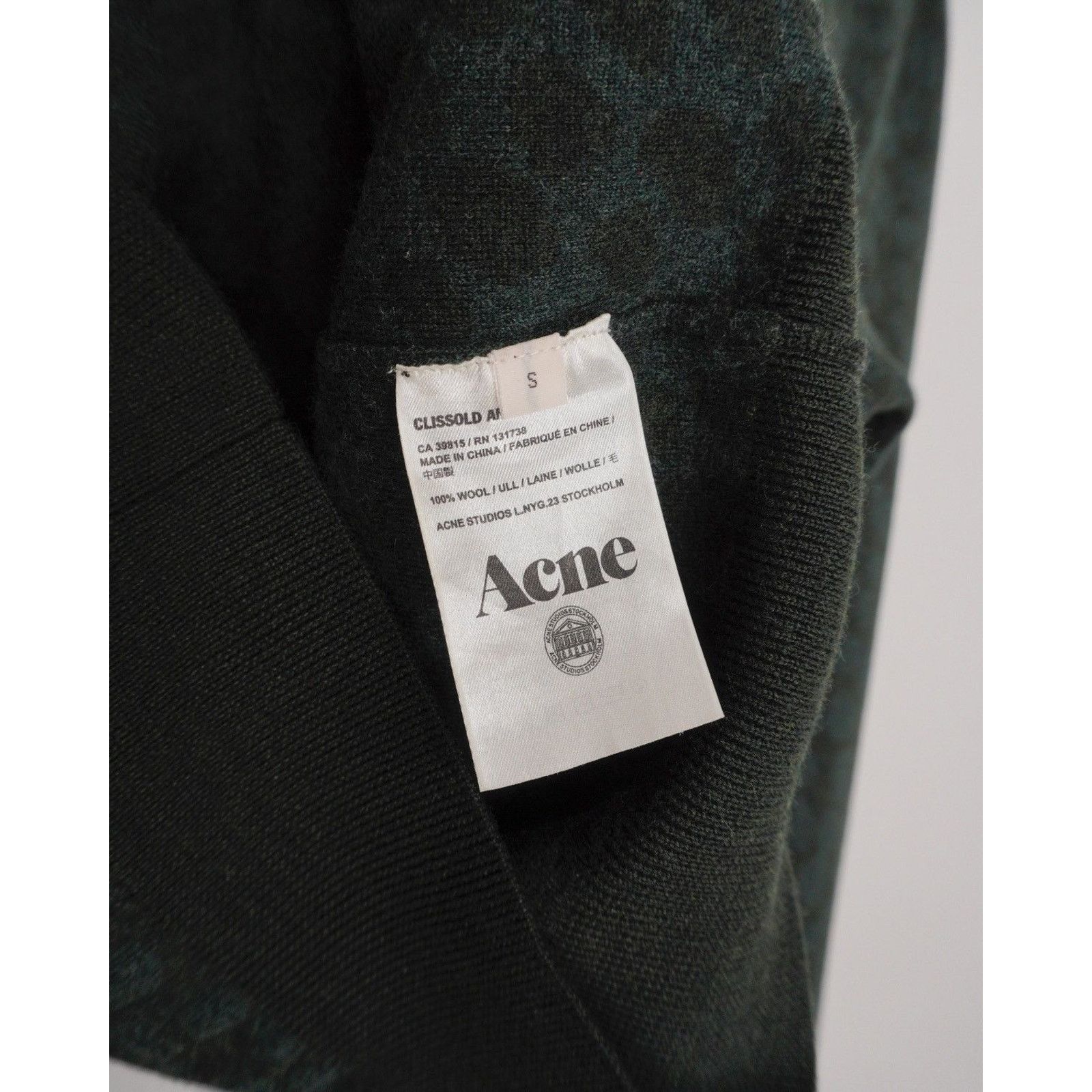 Acne Studios Acne studios dark green leo lana wool sweater Size S / US 4 / IT 40 - 5 Thumbnail