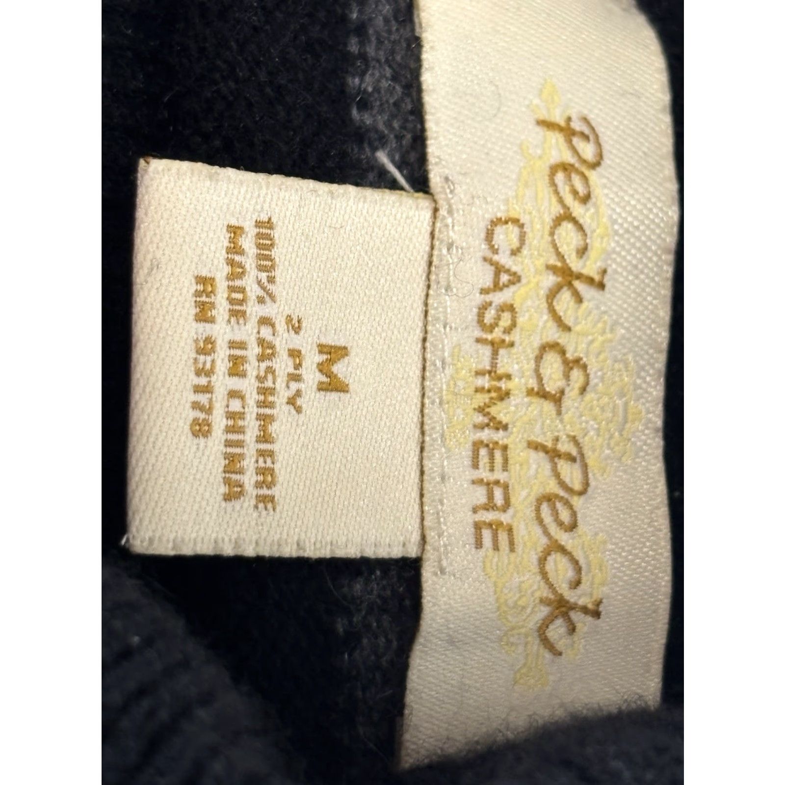 Vintage VINTAGE Peck & Peck 100% Cashmere Turtleneck Sweater Women's Medium Black Grey Stripe Classic Pullover Size M / US 6-8 / IT 42-44 - 7 Thumbnail