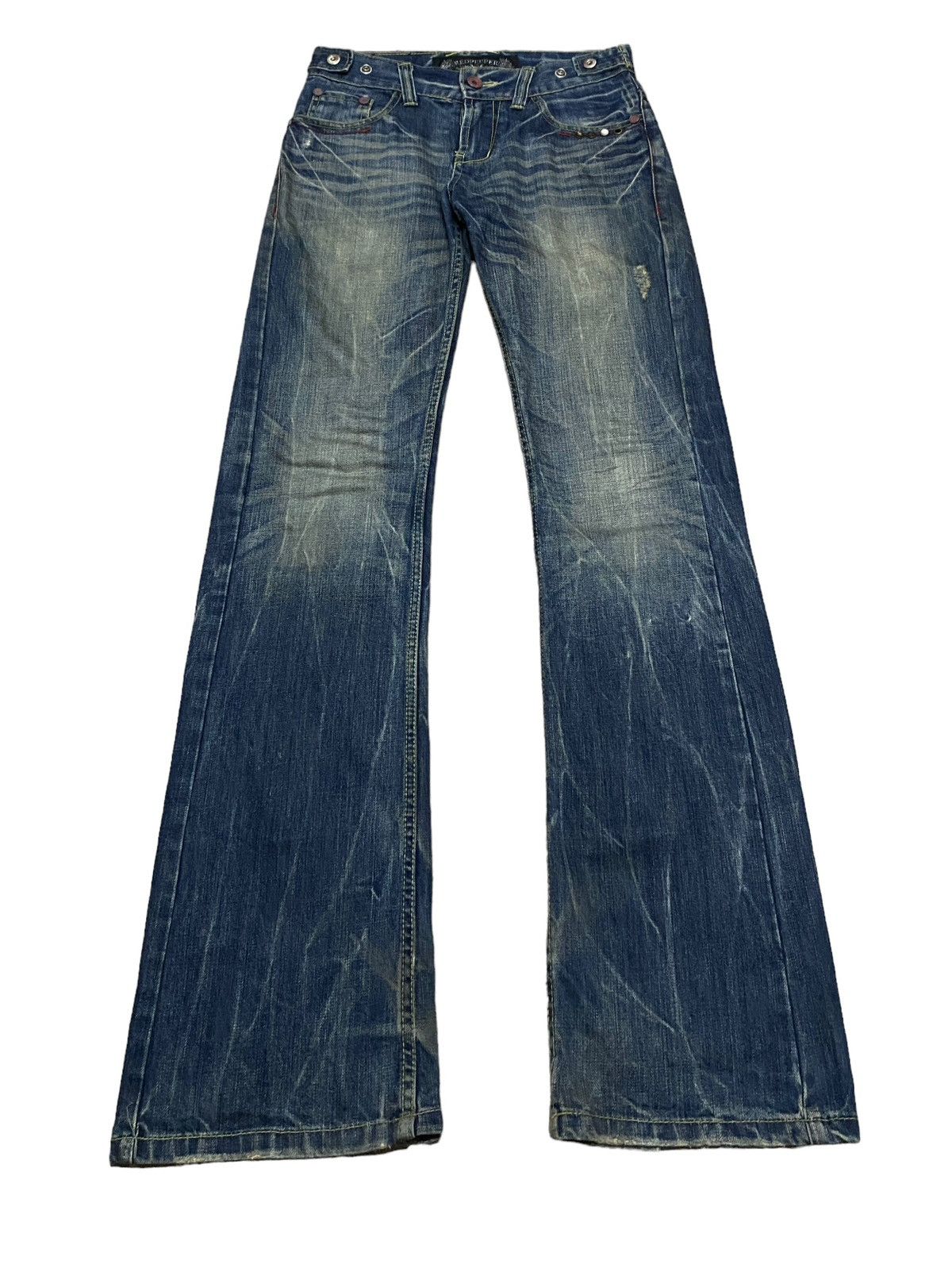 image of If Six Was Nine x Vintage Design Vintage Brand Red Pepper Flared Jeans 1990S in Denim (Size 28)