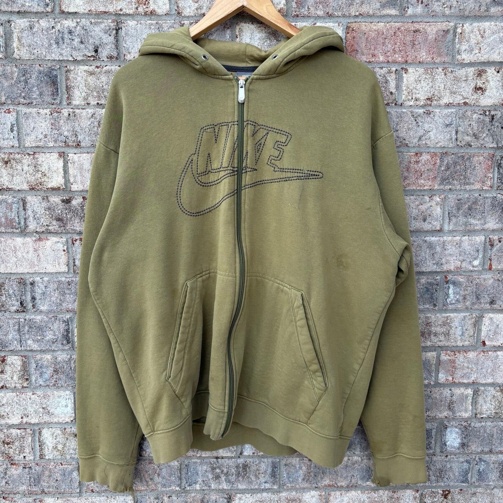 Nike Vintage Olive Green Nike hoodie zipup Size US XL / EU 56 / 4 - 9 Thumbnail