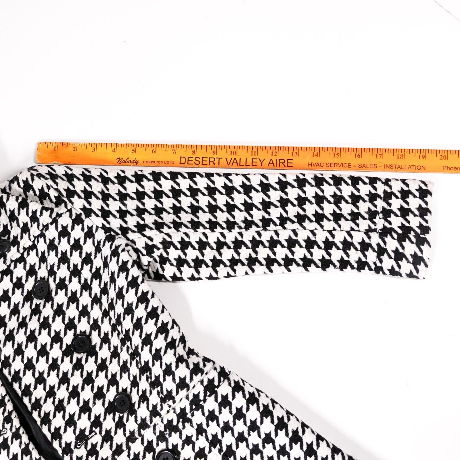 George George Houndstooth Winter Jacket Button Trench Pea Coat Med Size M / US 6-8 / IT 42-44 - 3 Thumbnail
