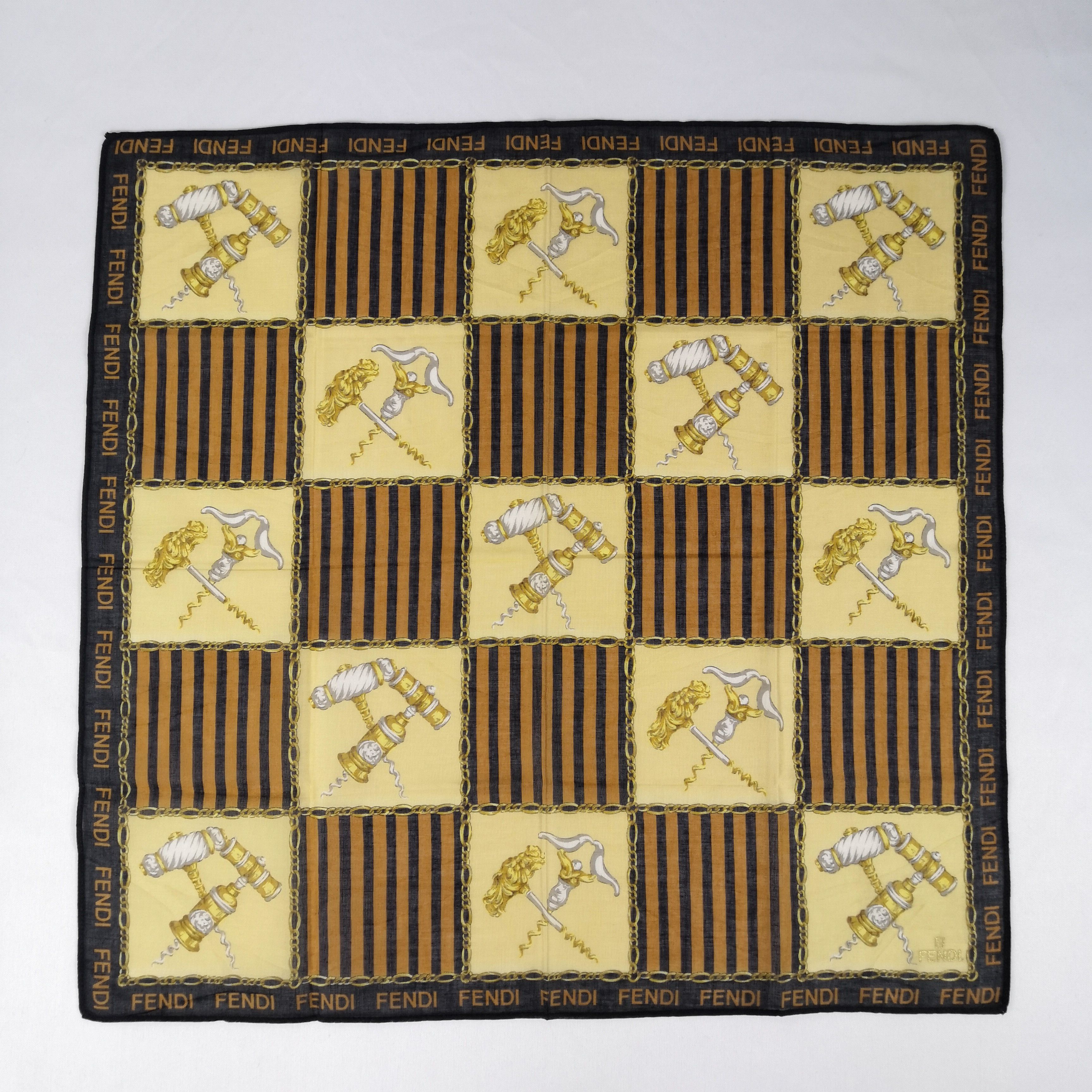 Japanese Brand Vintage Fendi Handkerchief Neckerchief Bandana - AC72060 Size ONE SIZE - 2 Thumbnail