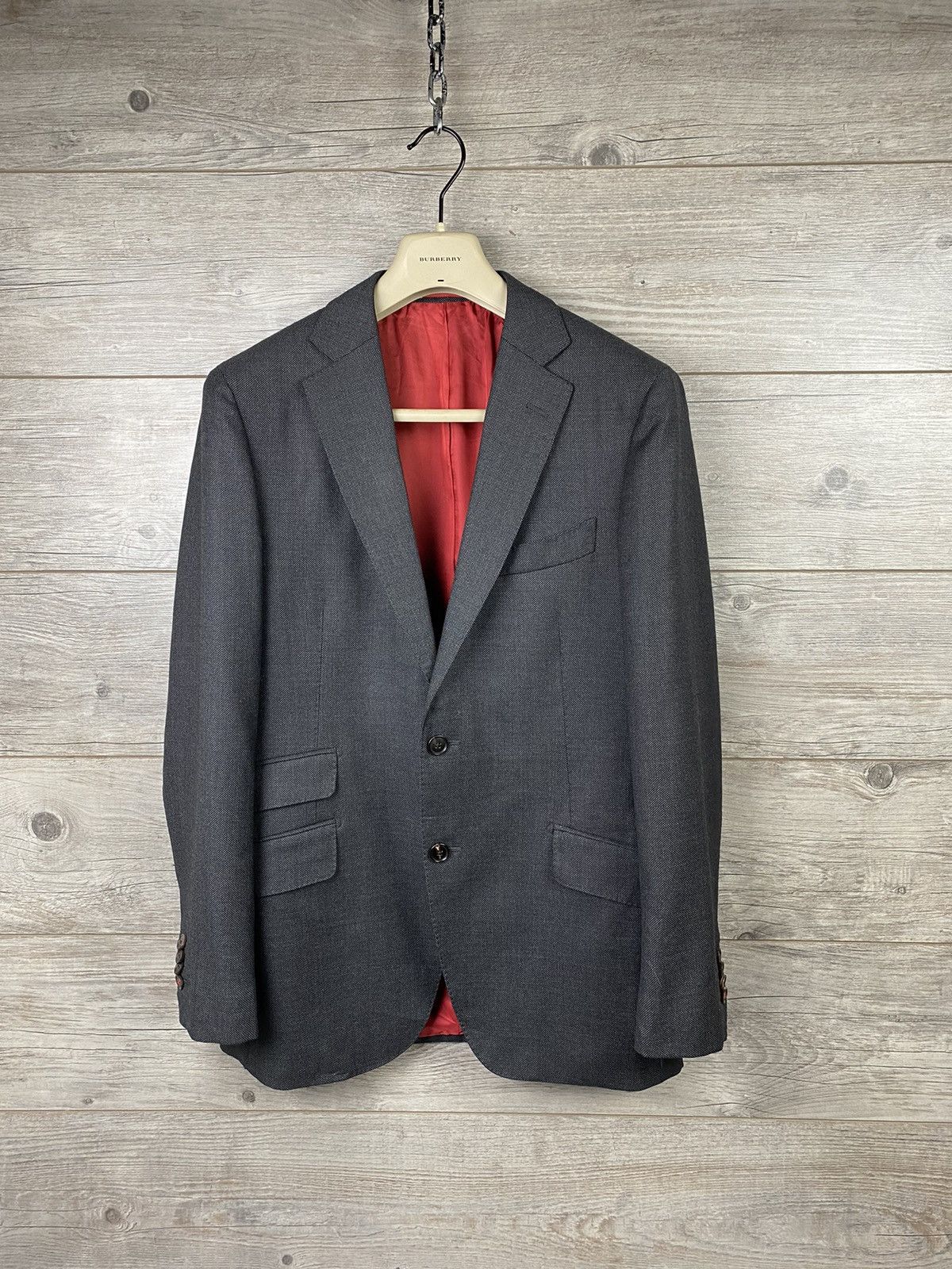 image of Suitsupply Vitale Barberis Sienna Blazer Jacket Size S in Grey, Men's
