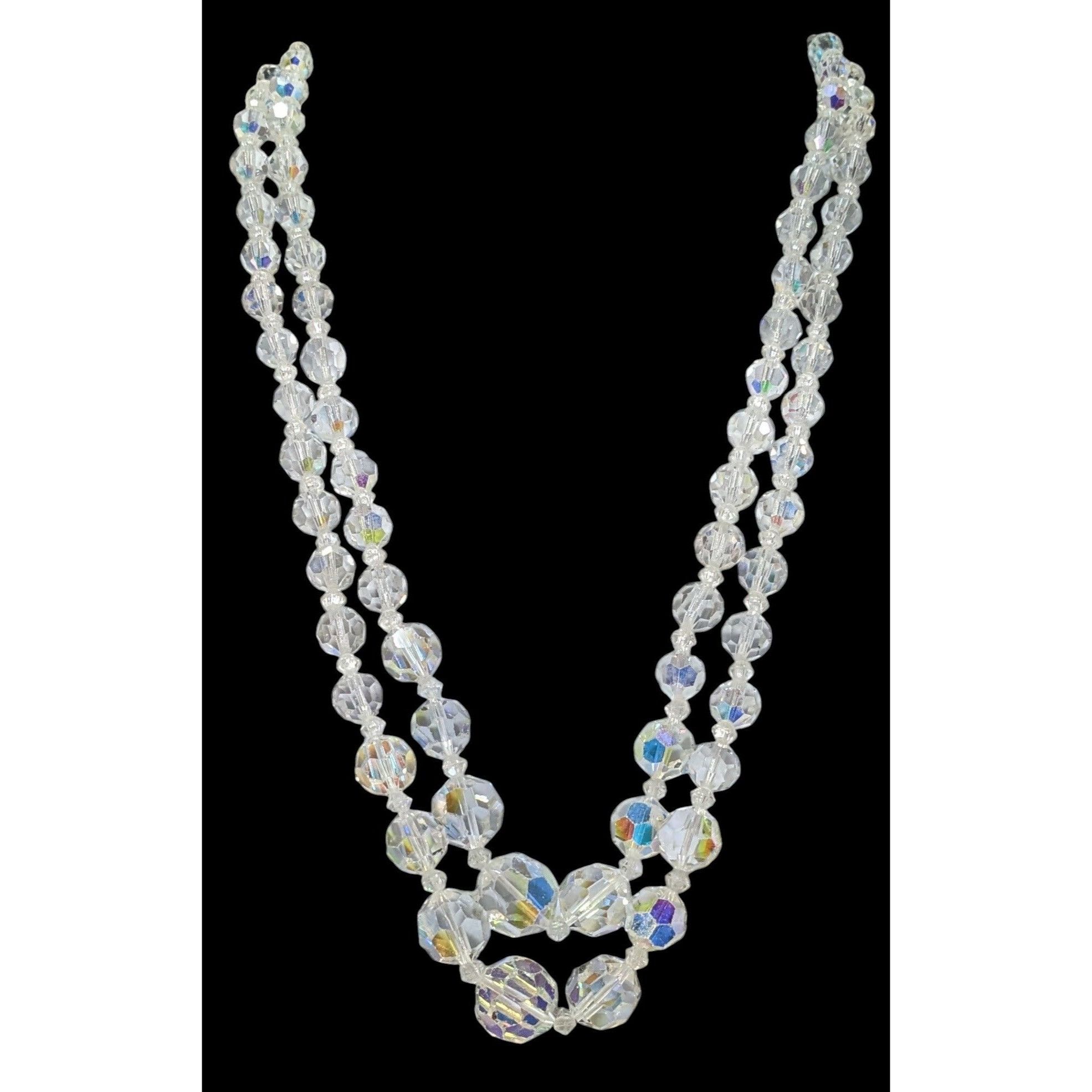 Other Vintage Glam Aurora Borealis Faceted Crystal Glass Necklace Size ONE SIZE - 2 Thumbnail