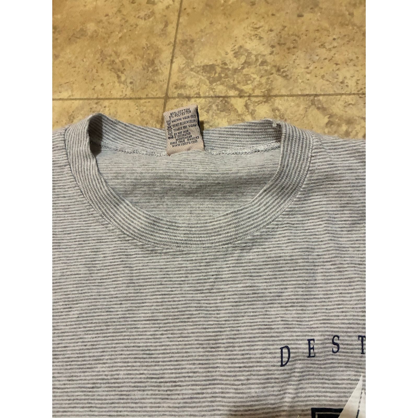 Other Vintage Destin Florida Striped T-Shirt Gray White XXL USA Size US XXL / EU 58 / 5 - 3 Thumbnail