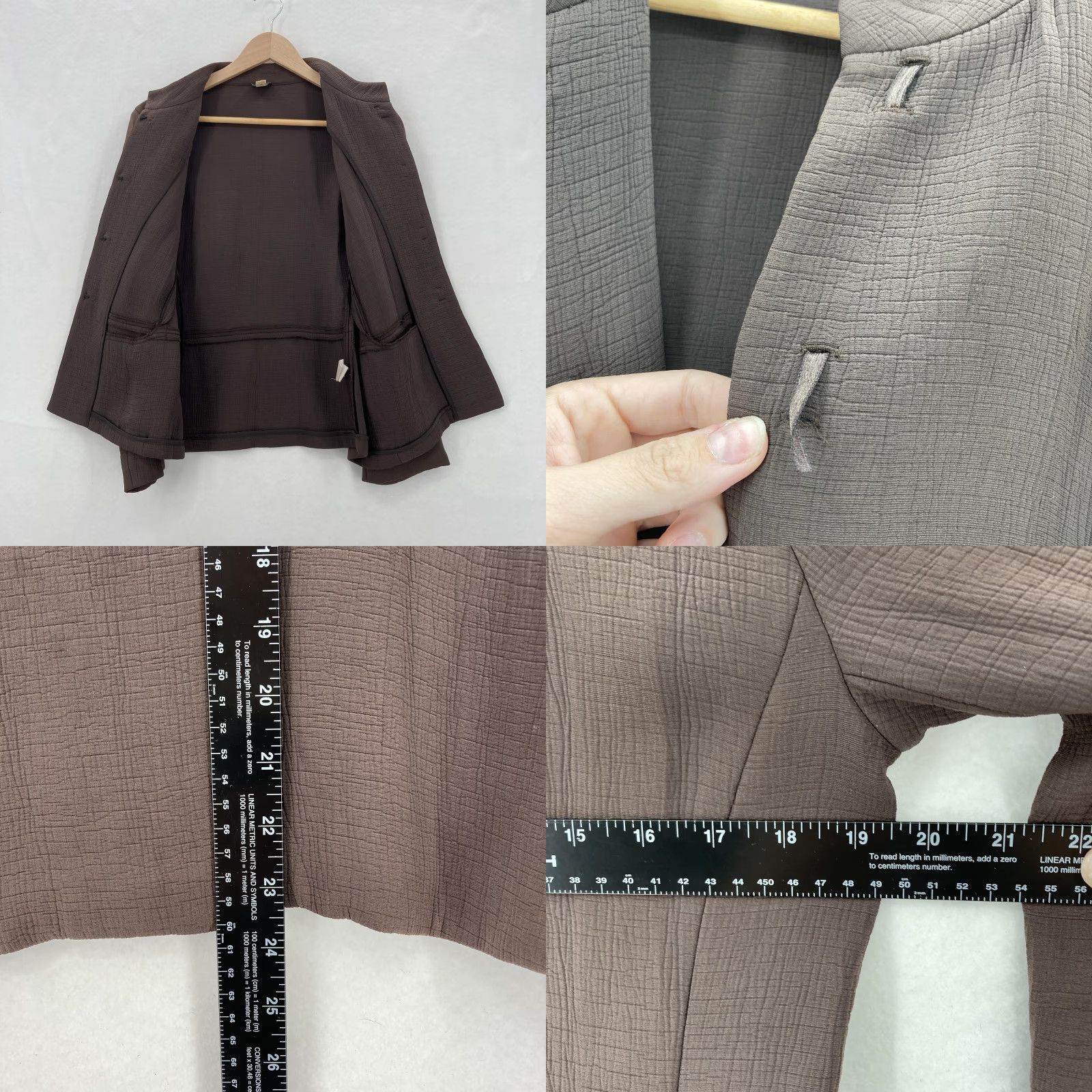 Eileen Fisher Eileen Fisher Jacket Small Brown Rayon Silk Blend Textured Button Up Blazer Womens Size S / US 4 / IT 40 - 8 Thumbnail
