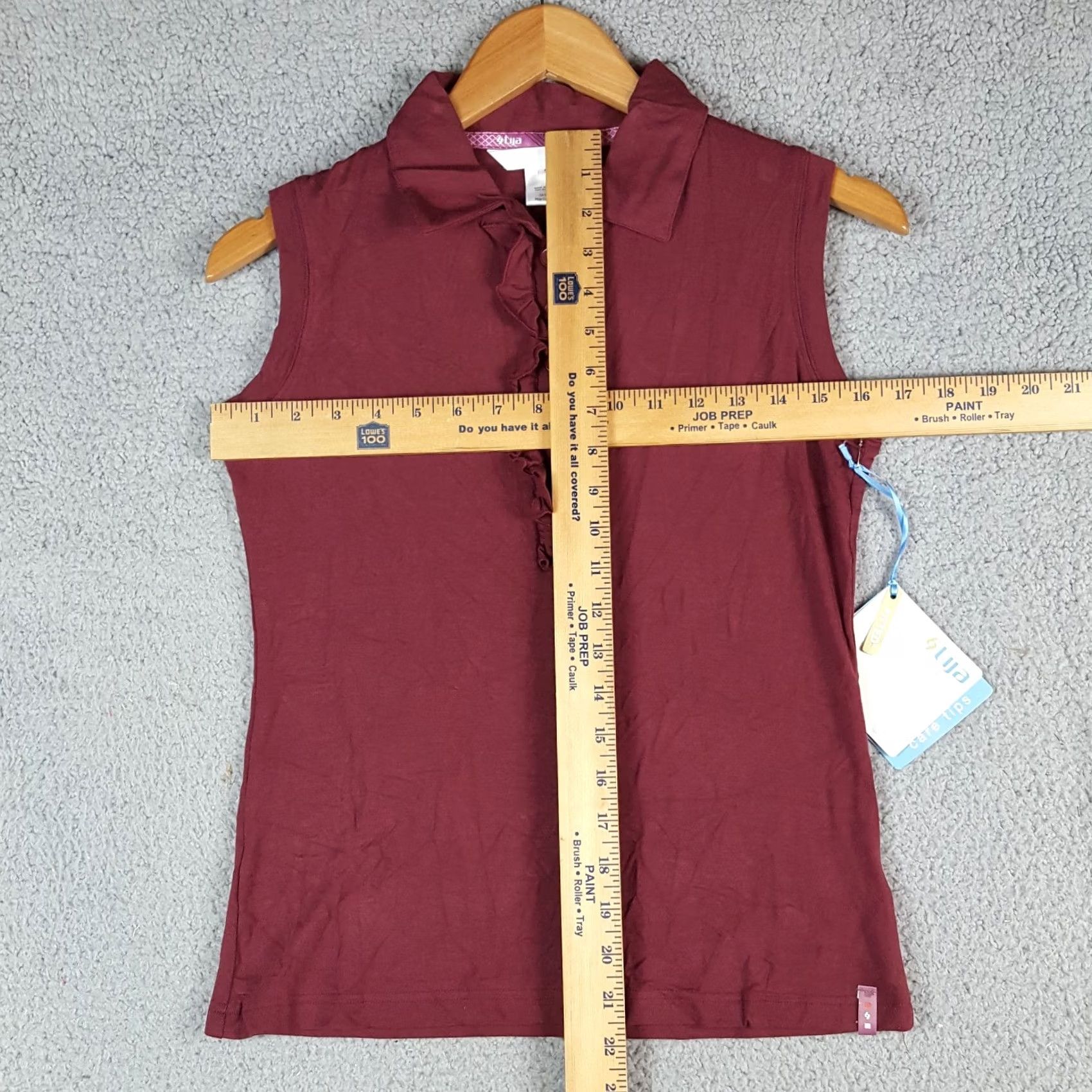Vintage LIJA Polo Shirt Shirt Womens S Maroon Sleeveless Button Collar Tank Top Lightweight Casual Preppy 90s 00s Retro Y2K Black? Size S / US 4 / IT 40 - 7 Thumbnail