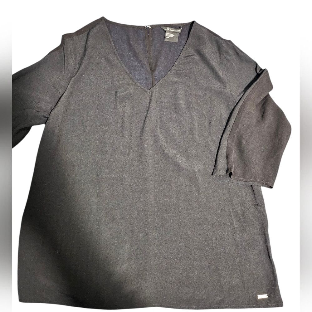 Armani Exchange Armani Exchange 7/8 Sleeve See Thru Back V Neck Blouse Larg Size L / US 10 / IT 46 - 2 Thumbnail