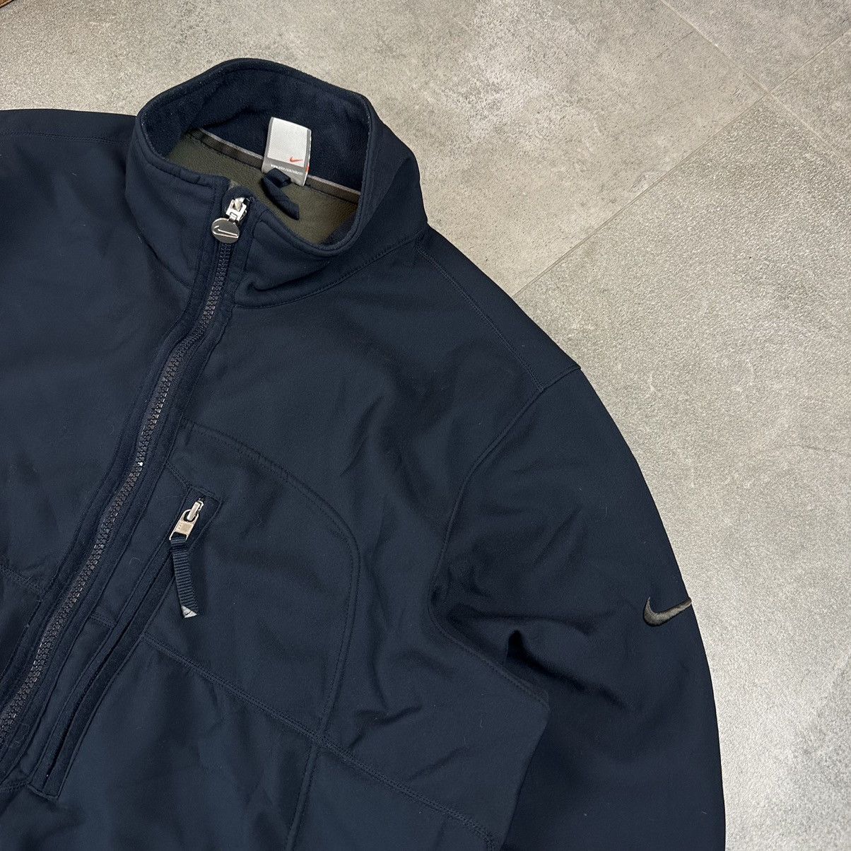 Nike × Vintage Nike vintage swoosh jacket L navy streetwear Size US L / EU 52-54 / 3 - 2 Thumbnail