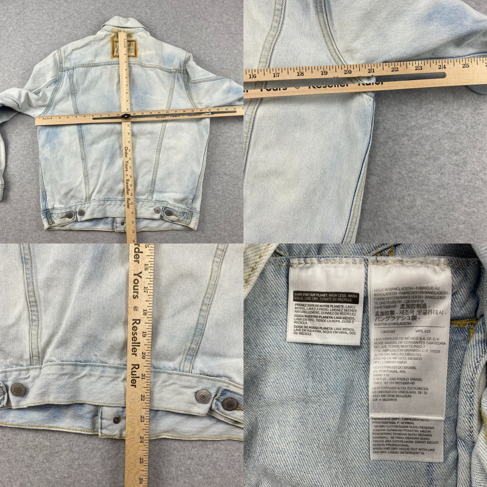 Levi's Levi's Trucker Jacket Mens Small S Vintage Fit Acid Wash Denim Button Up Pockets Blue Size US S / EU 44-46 / 1 - 9 Thumbnail
