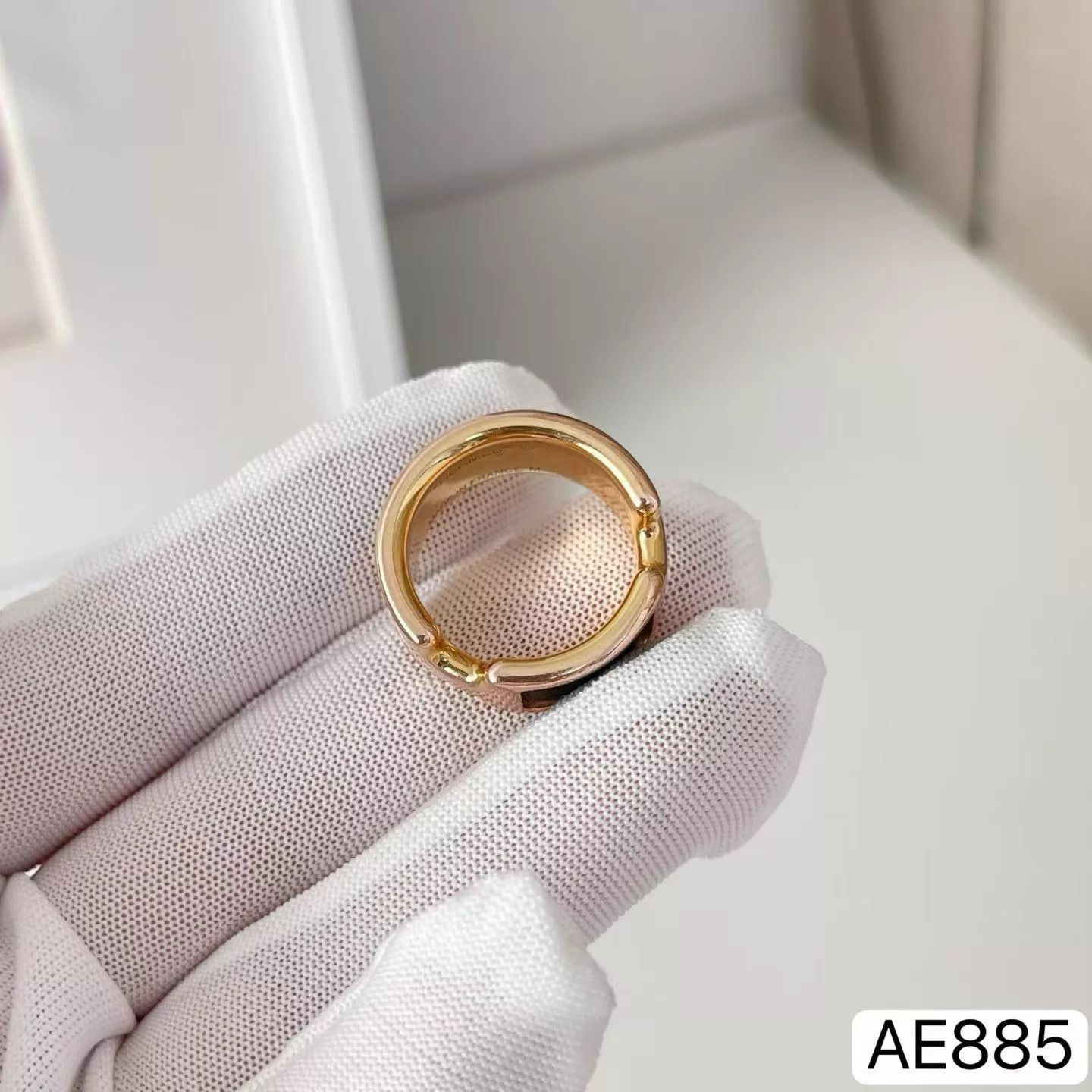 Hermes Hermes Olympe H Ring Calfskin Gold M Size ONE SIZE - 7 Thumbnail
